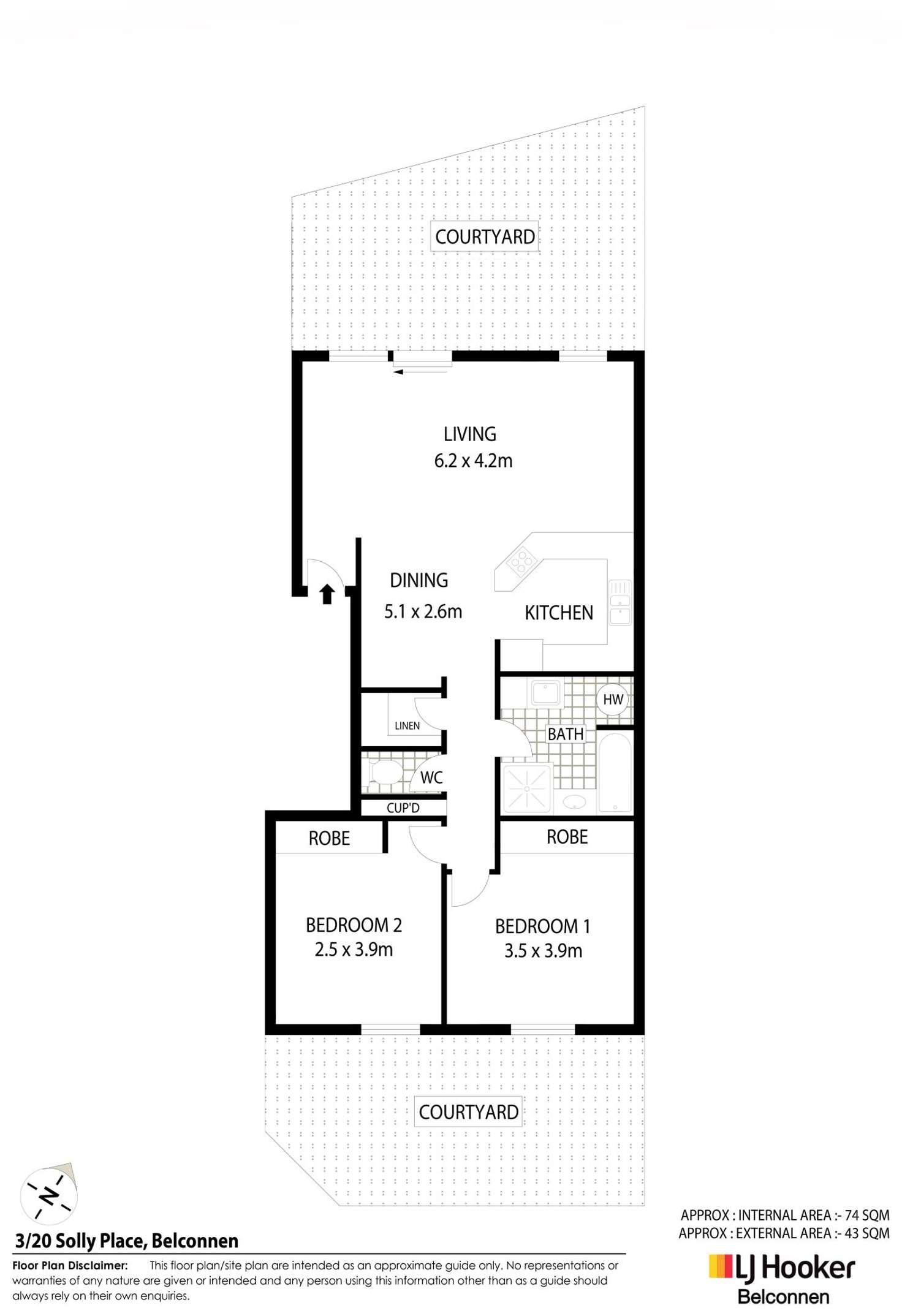 Floorplan of Homely apartment listing, 3/20 Solly Place, Belconnen ACT 2617