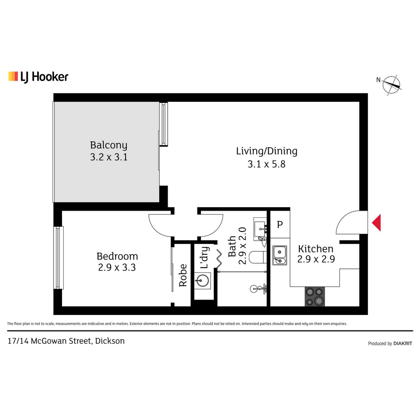 Floorplan of Homely unit listing, 17/14 McGowan Street, Dickson ACT 2602