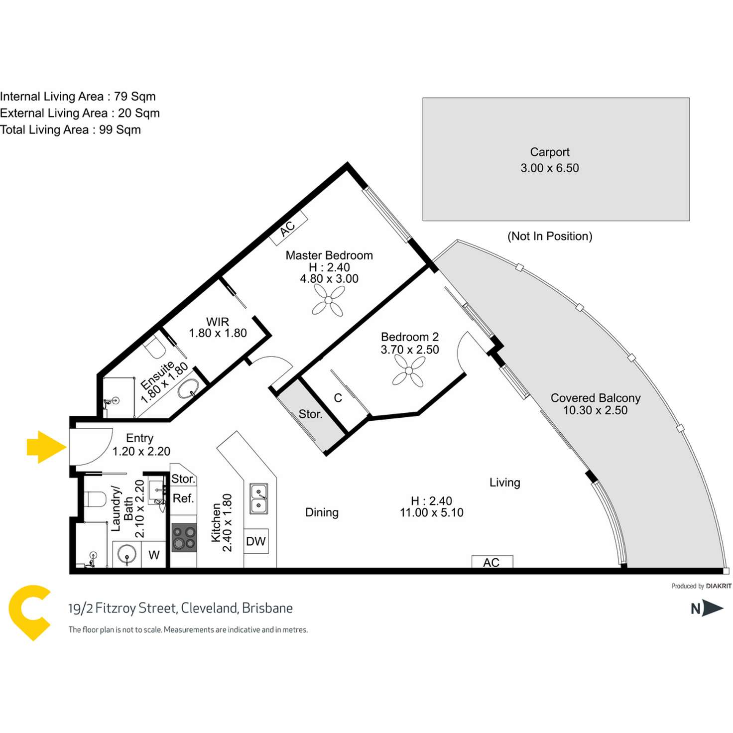 Floorplan of Homely unit listing, 19/2 Fitzroy Street, Cleveland QLD 4163