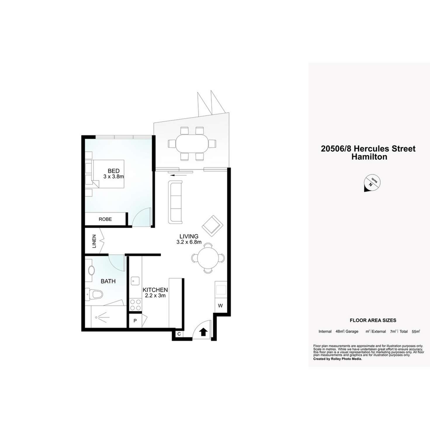 Floorplan of Homely apartment listing, 20506/8 Hercules Street, Hamilton QLD 4007