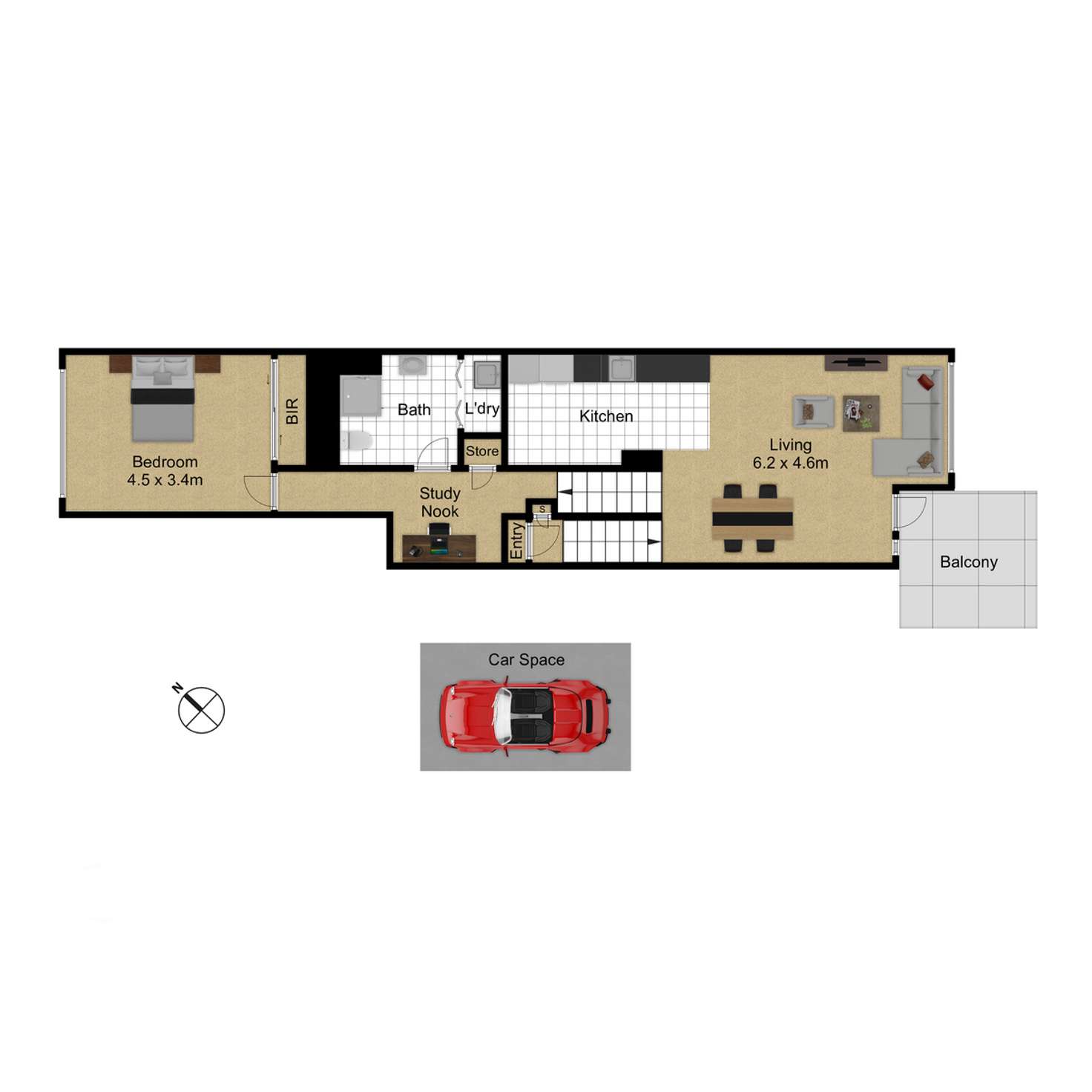 Floorplan of Homely apartment listing, 121/77 Northbourne Avenue, Turner ACT 2612