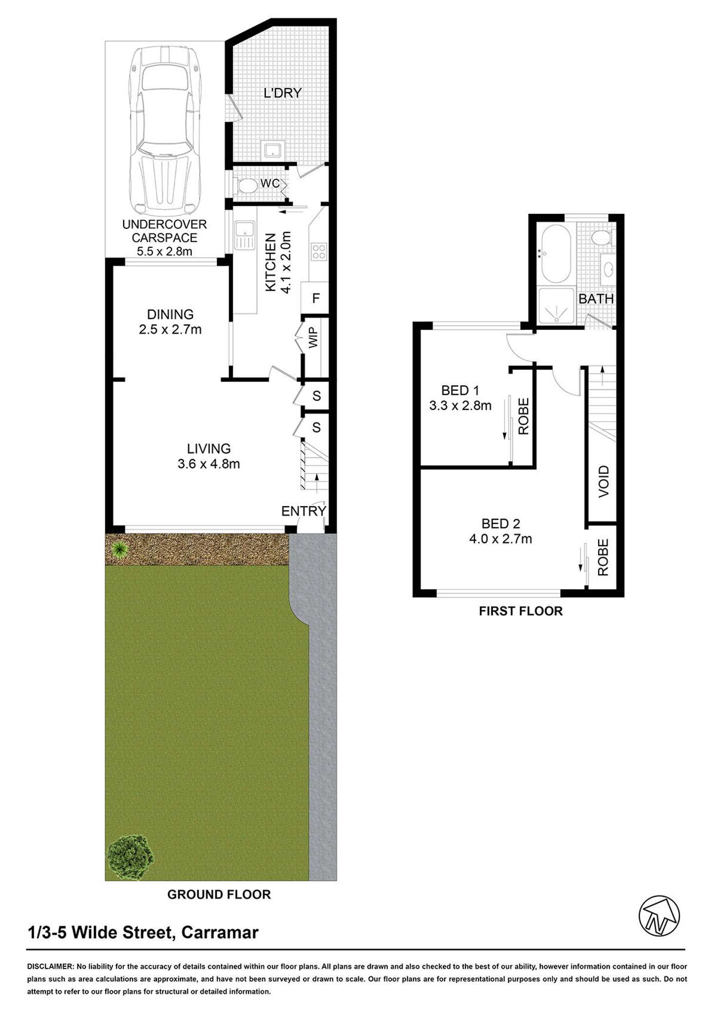 Floorplan of Homely townhouse listing, 1/3 Wilde Street, Carramar NSW 2163