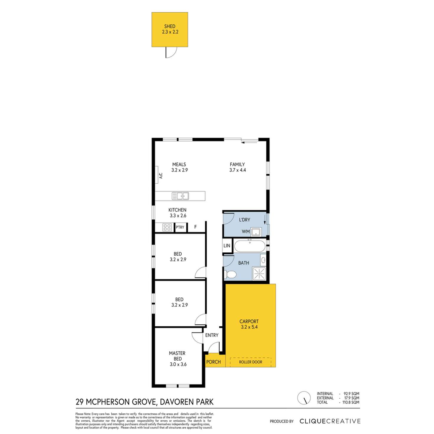 Floorplan of Homely house listing, 29 McPherson Grove, Davoren Park SA 5113