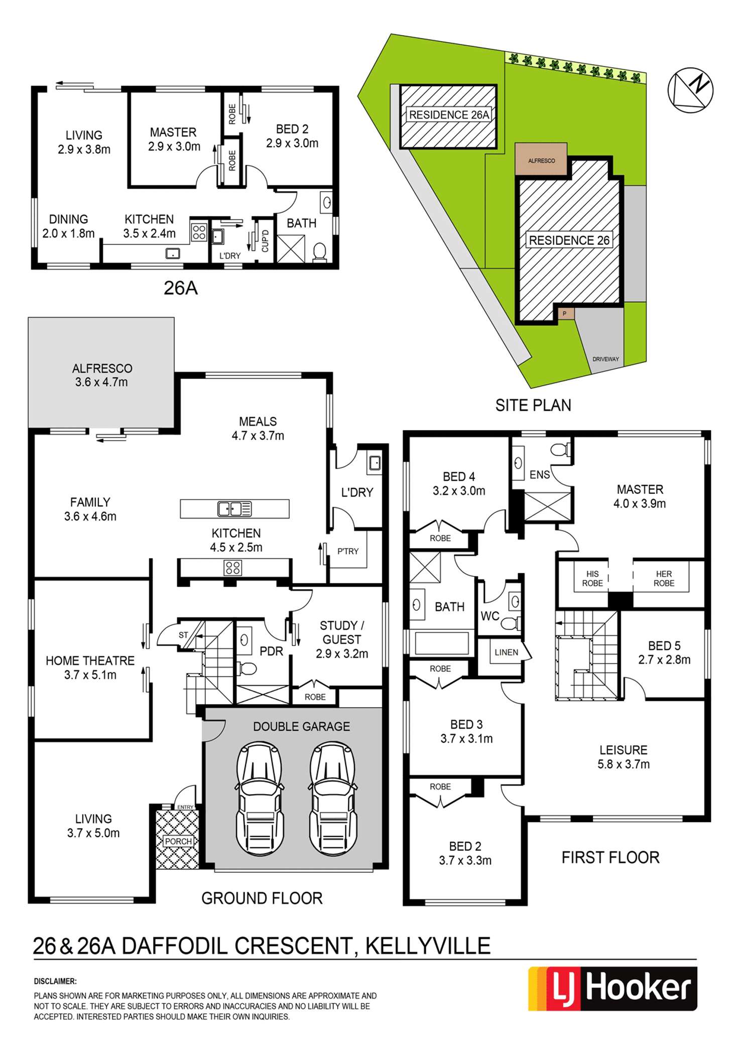 Floorplan of Homely house listing, 26 & 26a Daffodil Crescent, Kellyville NSW 2155