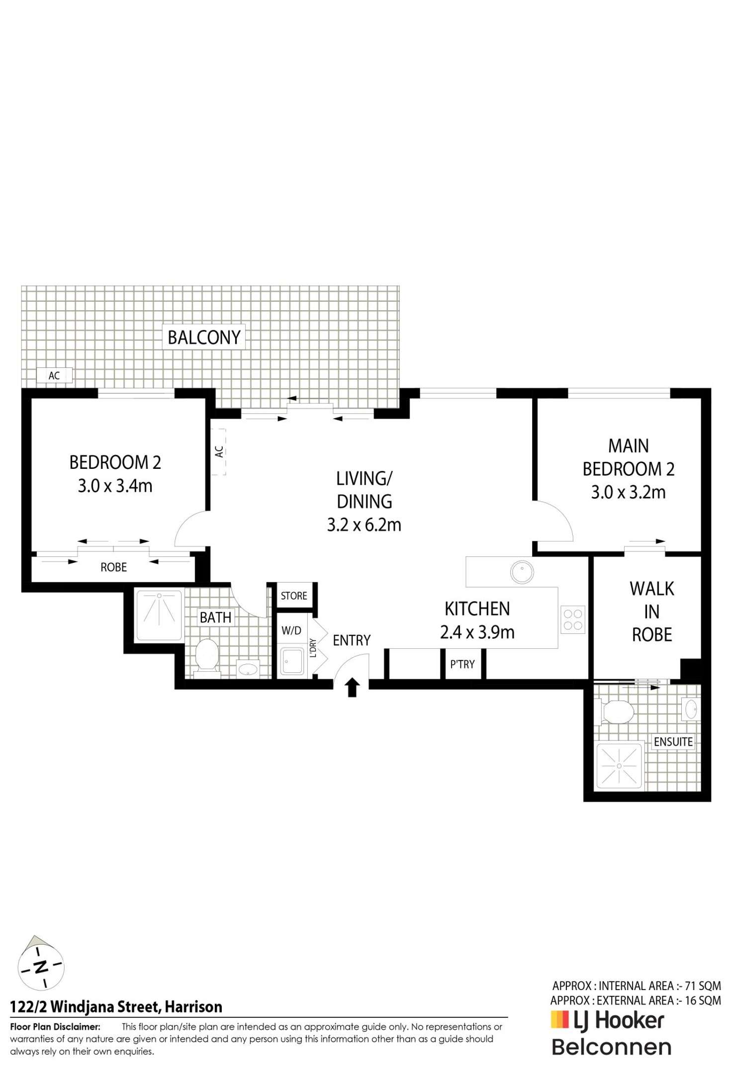 Floorplan of Homely unit listing, 122/2 Windjana Street, Harrison ACT 2914