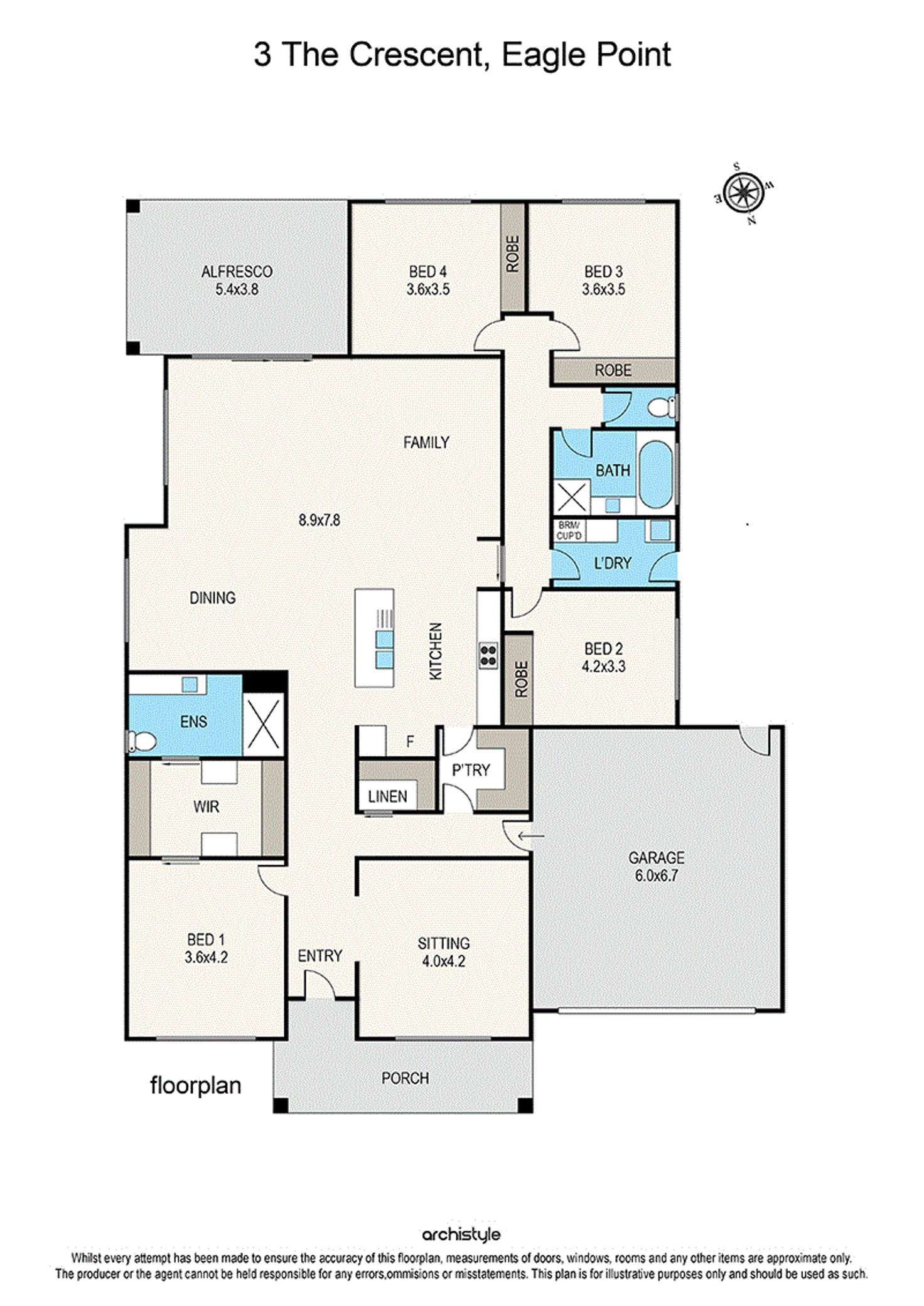 Floorplan of Homely house listing, 3 The Crescent, Eagle Point VIC 3878