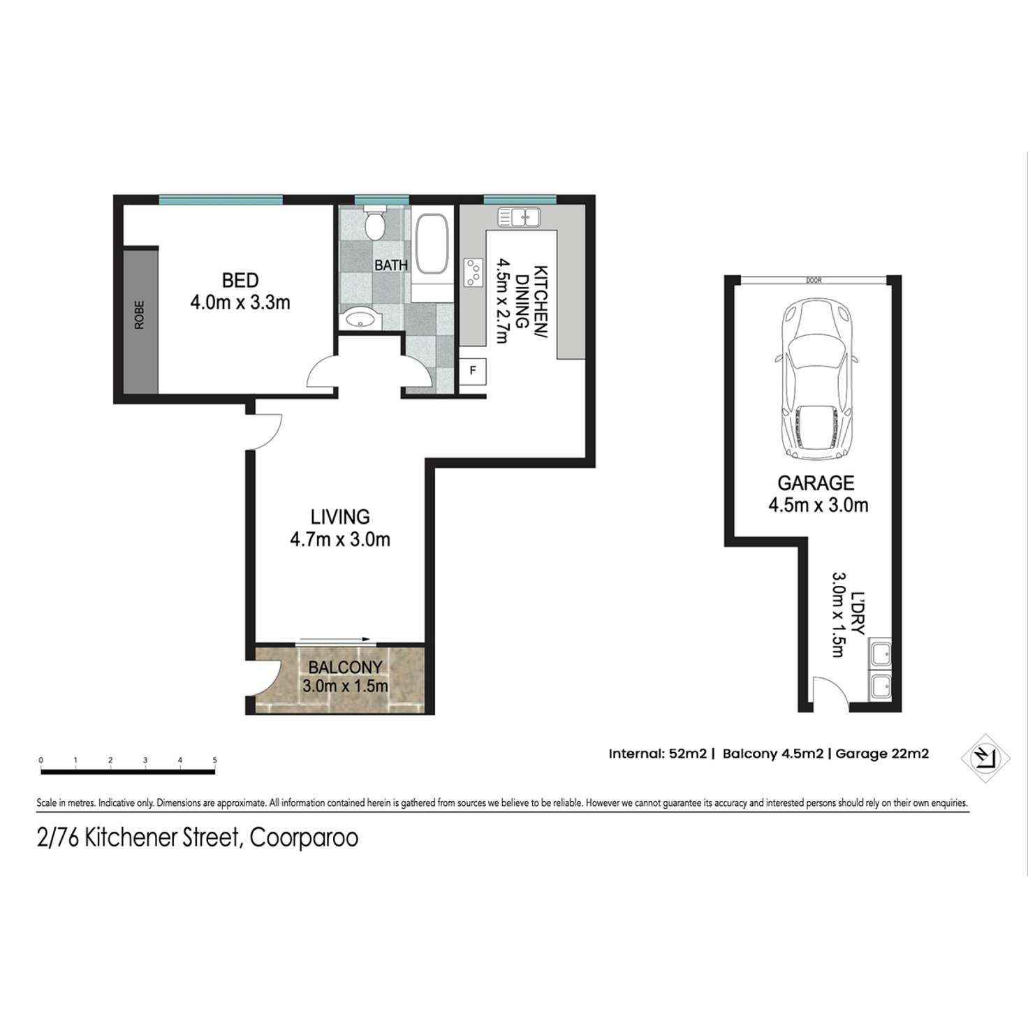 Floorplan of Homely unit listing, 2/76 Kitchener Street, Coorparoo QLD 4151