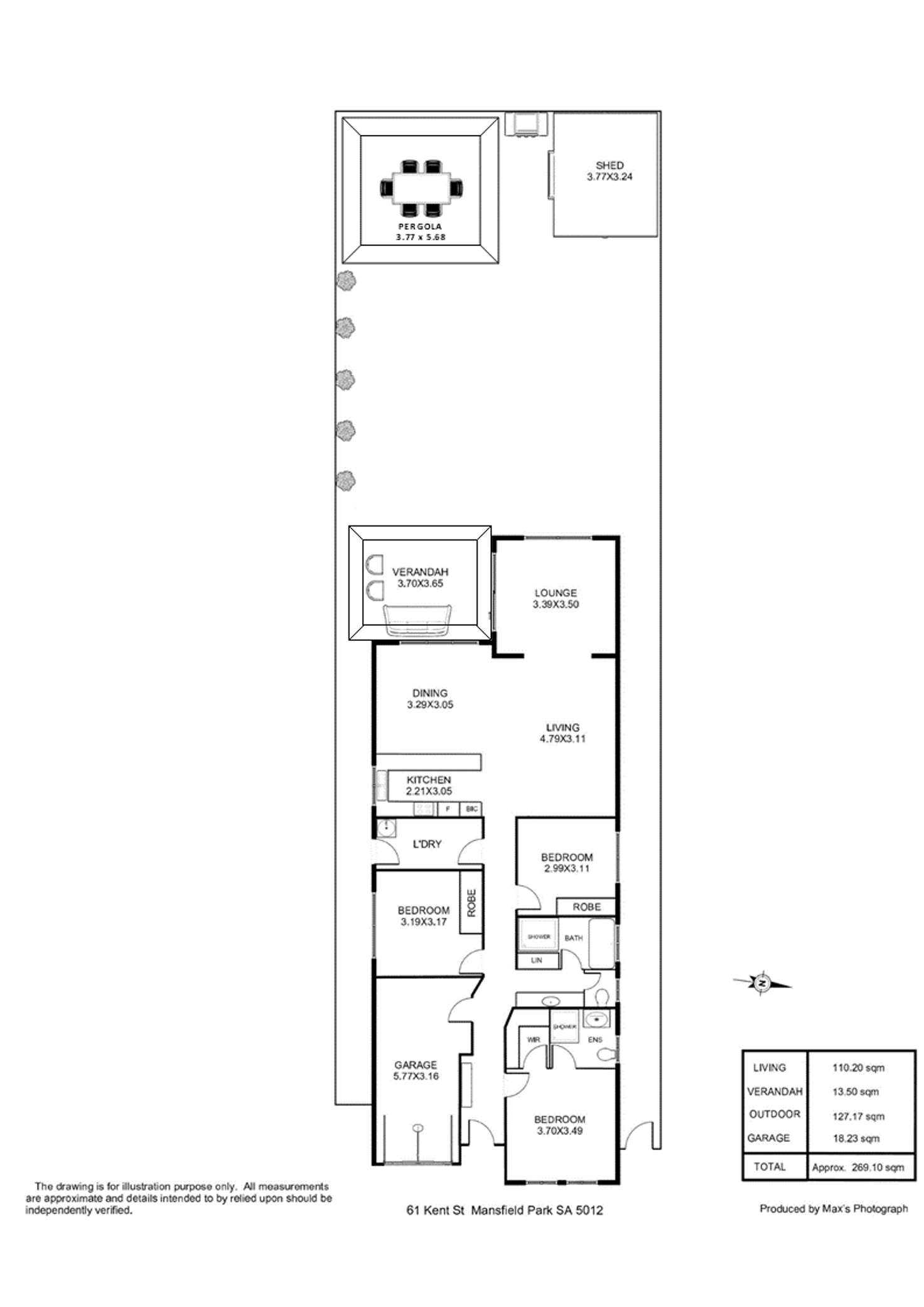 Floorplan of Homely house listing, 61 Kent Street, Mansfield Park SA 5012