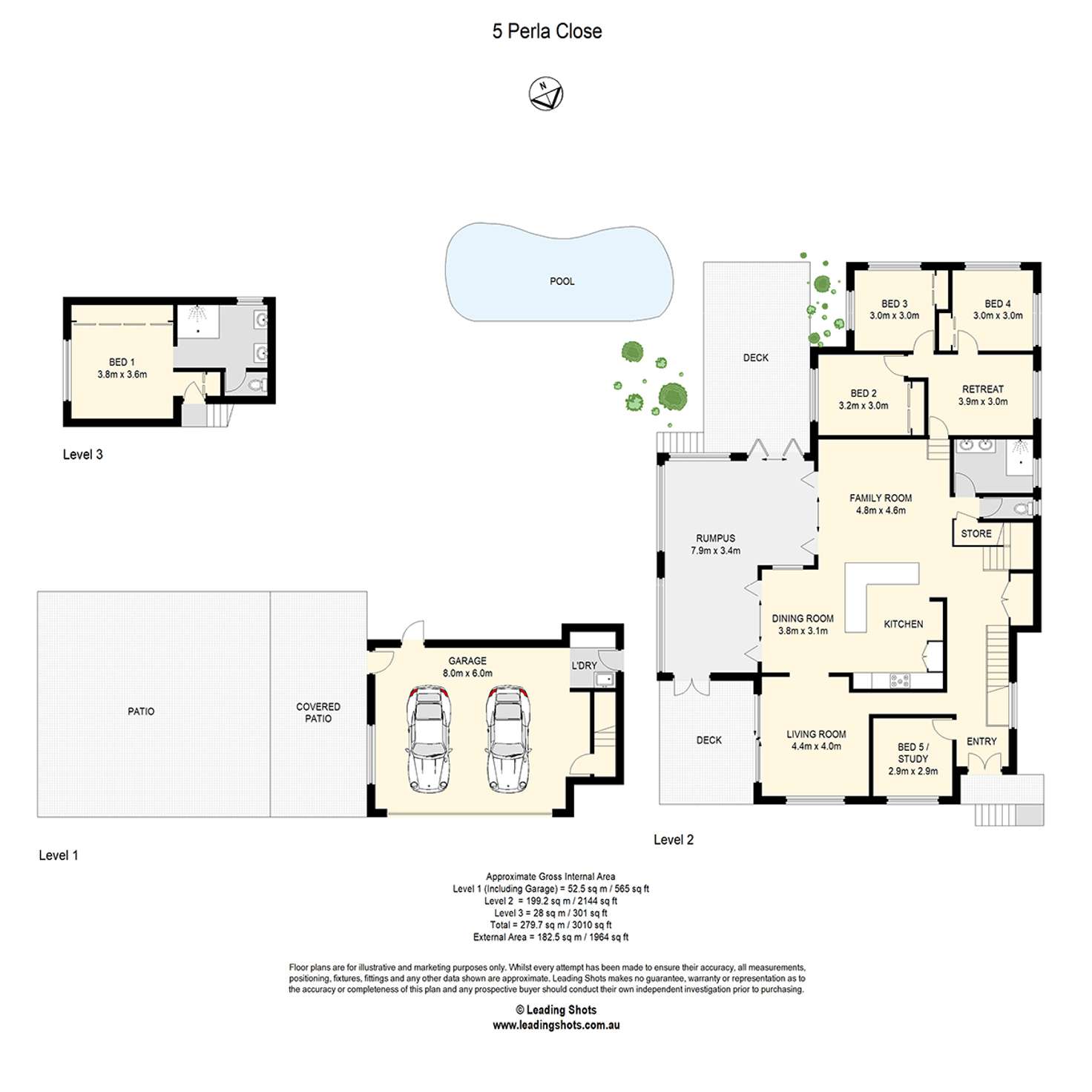 Floorplan of Homely house listing, 5 Perla Close, Eatons Hill QLD 4037