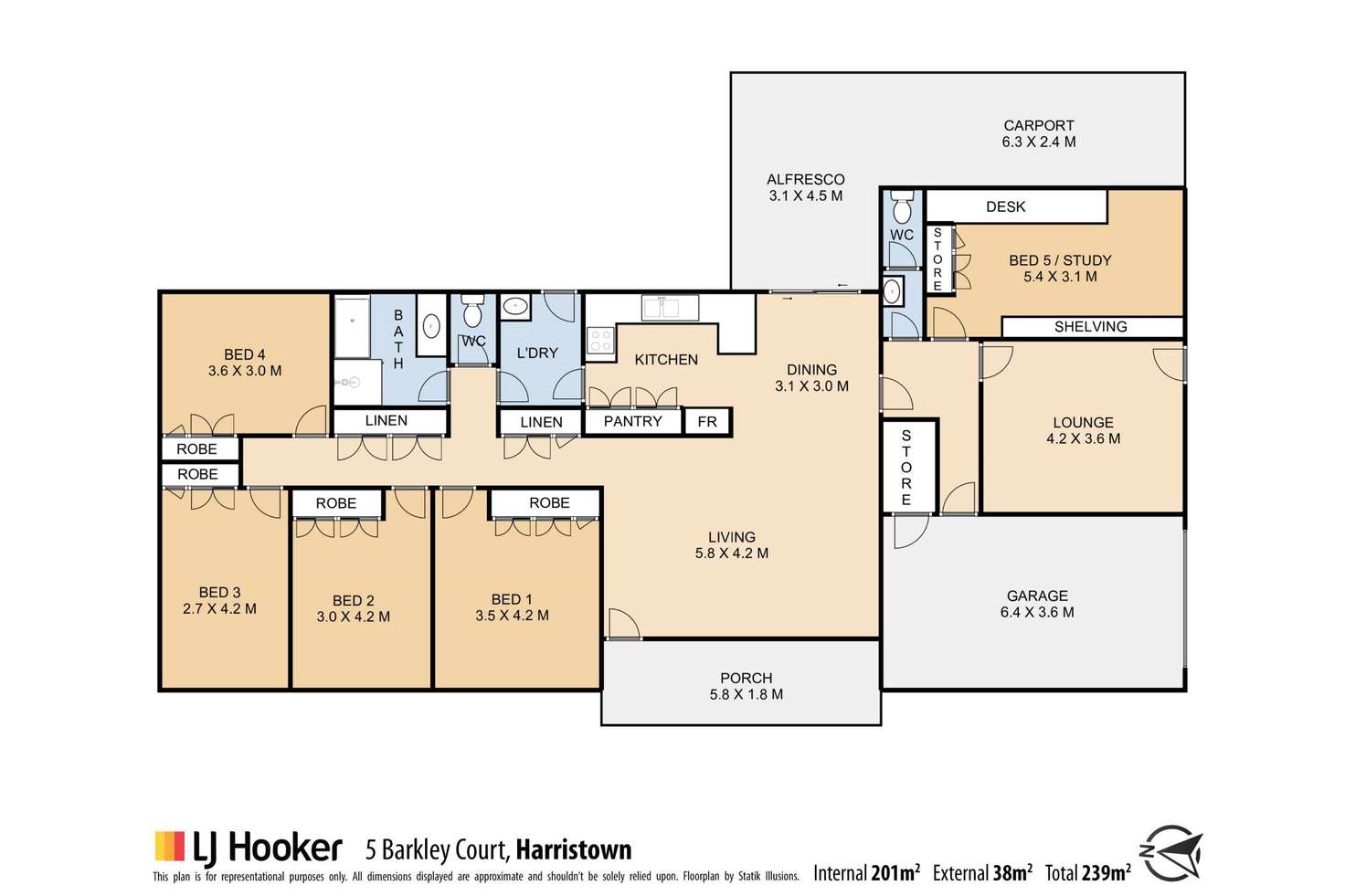 Floorplan of Homely house listing, 5 Barkley Court, Harristown QLD 4350