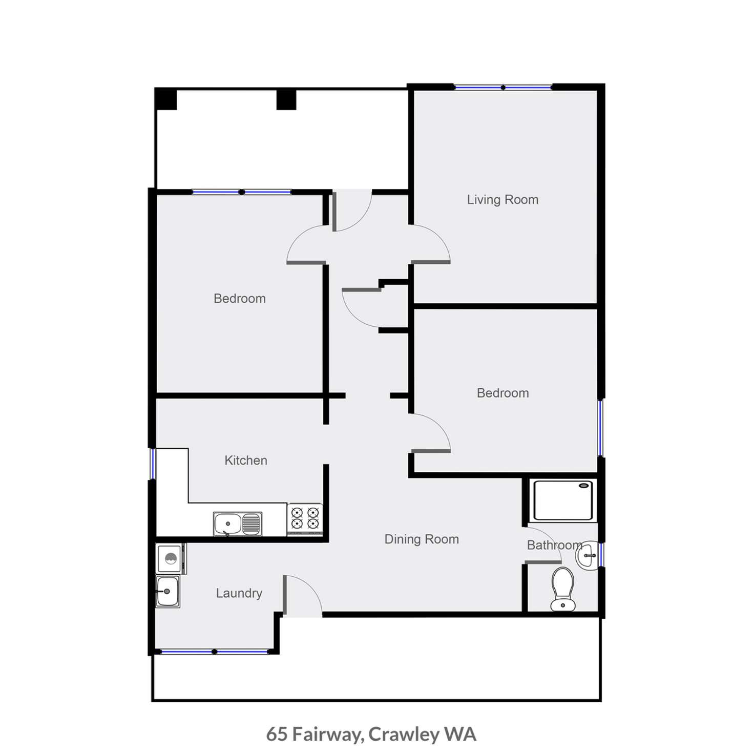 Floorplan of Homely house listing, 65 Fairway, Crawley WA 6009