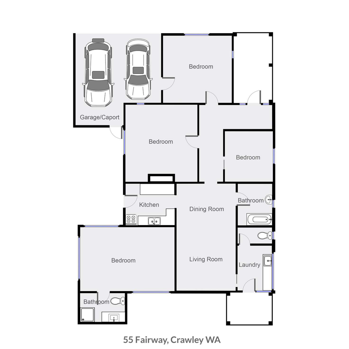 Floorplan of Homely house listing, 55 Fairway, Crawley WA 6009