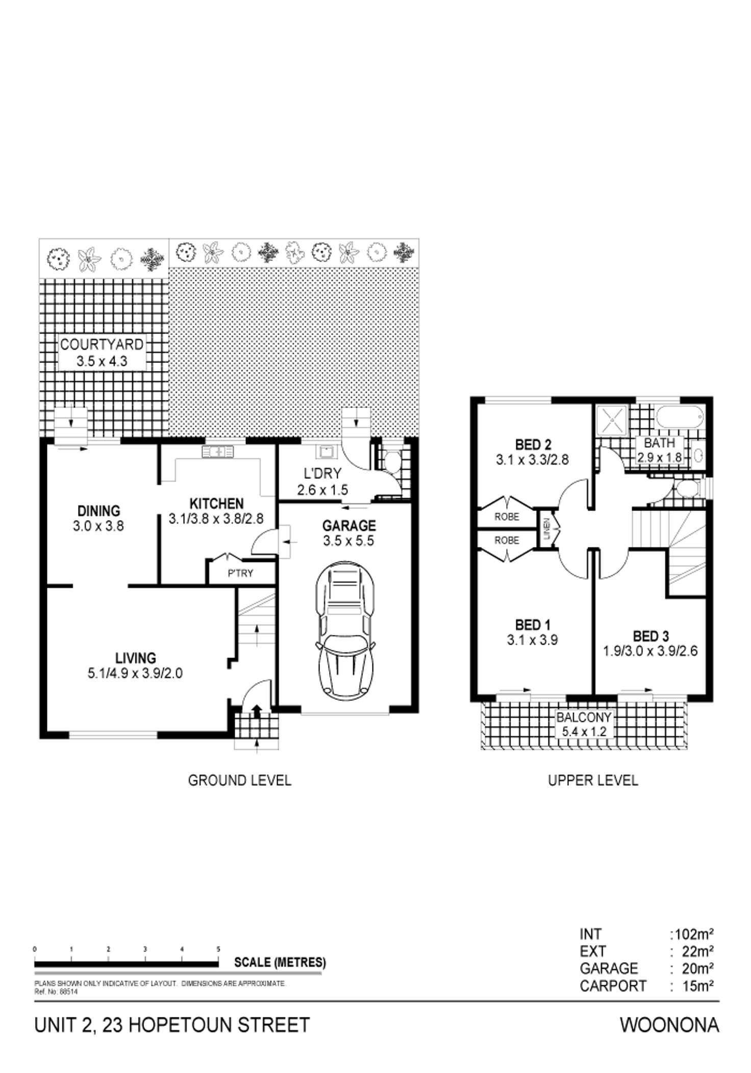 Floorplan of Homely townhouse listing, 2/23 Hopetoun Street, Woonona NSW 2517