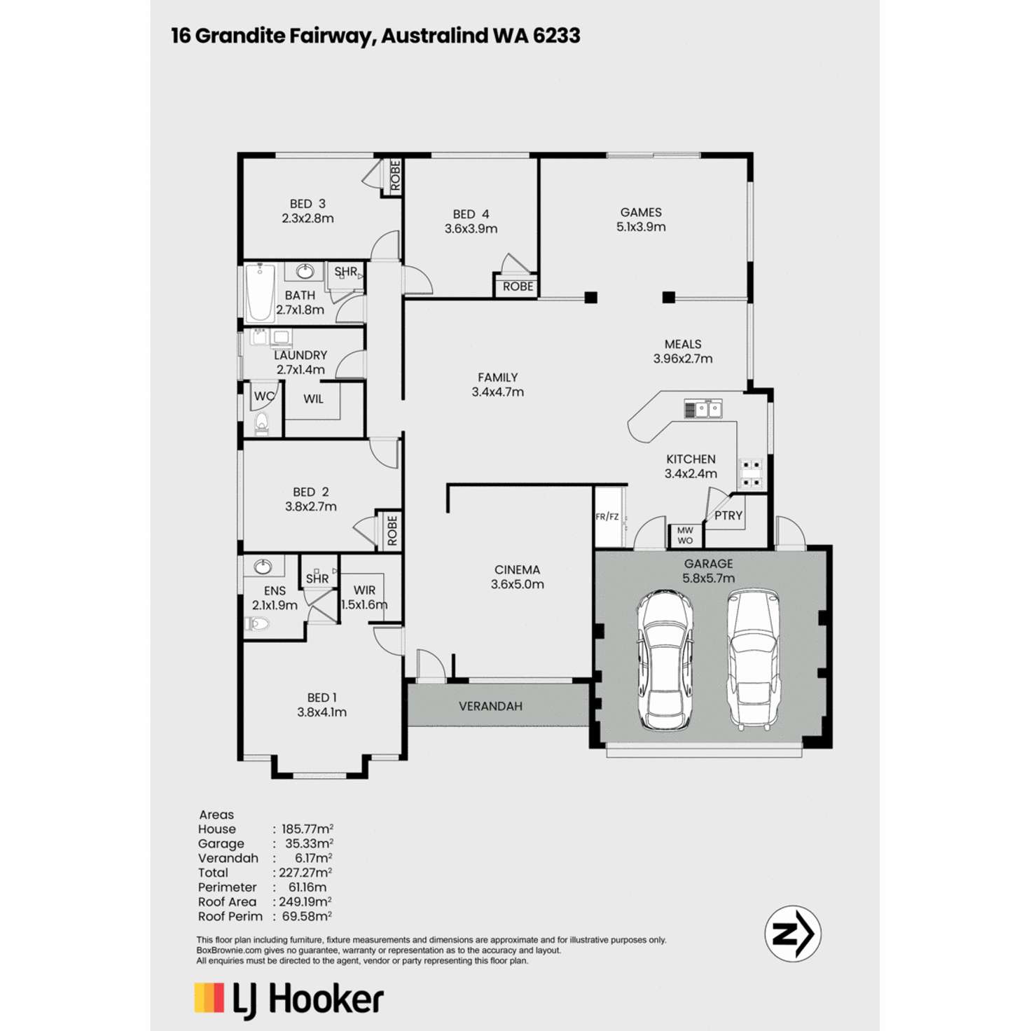 Floorplan of Homely house listing, 16 Grandite Fairway, Australind WA 6233