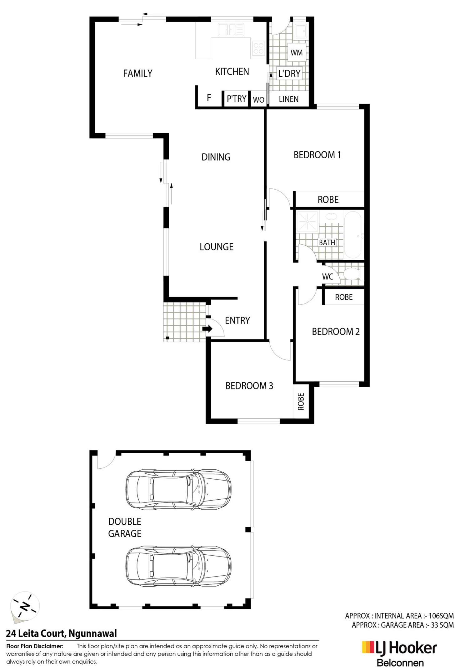 Floorplan of Homely house listing, 24 Leita Court, Ngunnawal ACT 2913