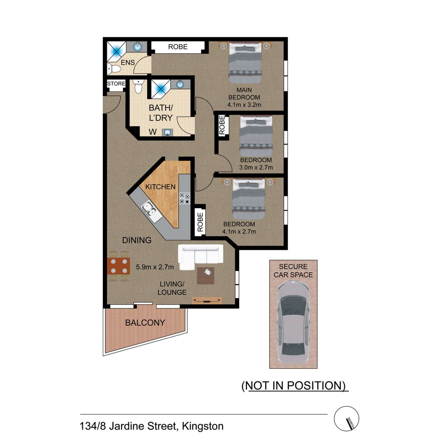 Floorplan of Homely apartment listing, 134/8 Jardine Street, Kingston ACT 2604