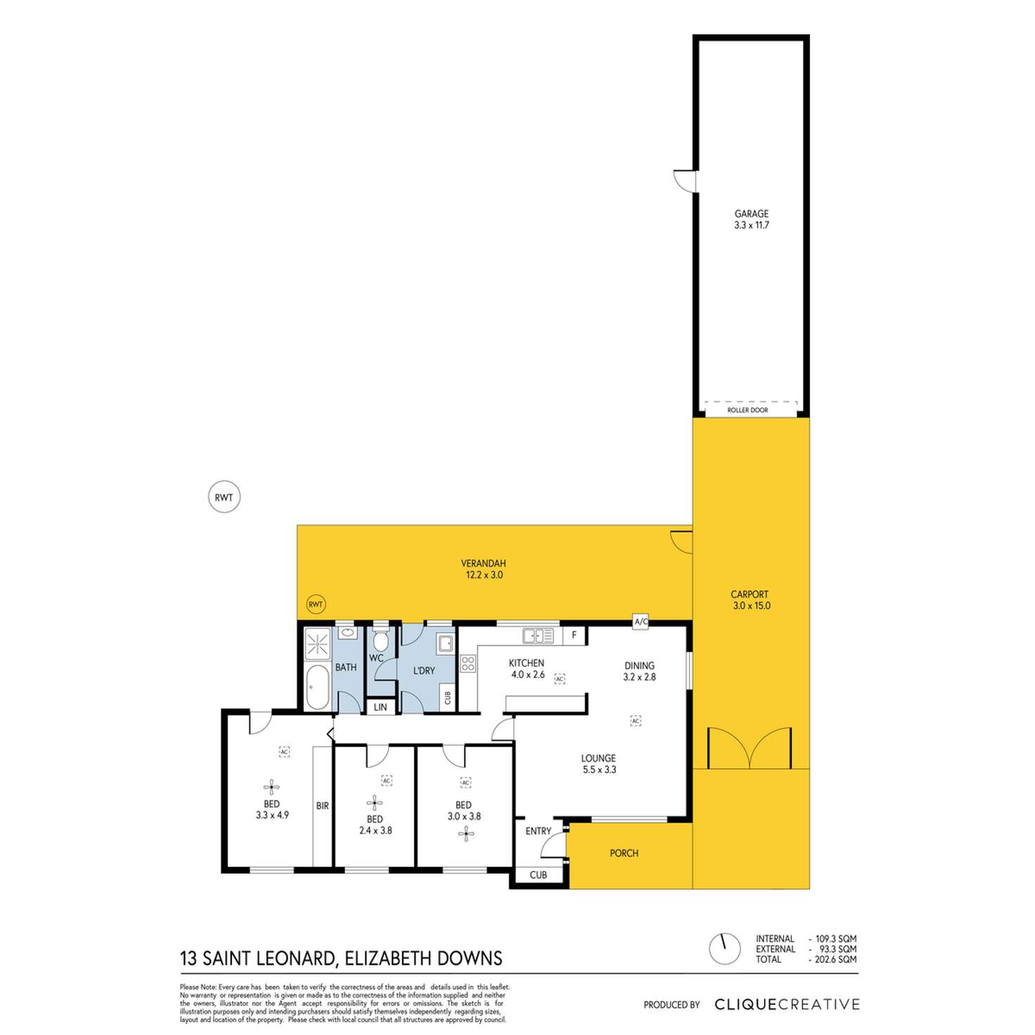Floorplan of Homely house listing, 13 St Leonard Crescent, Elizabeth Downs SA 5113