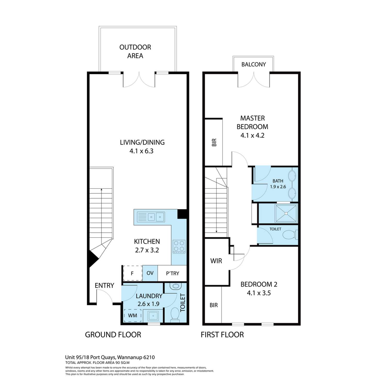 Floorplan of Homely villa listing, 95/18 Port Quays, Wannanup WA 6210