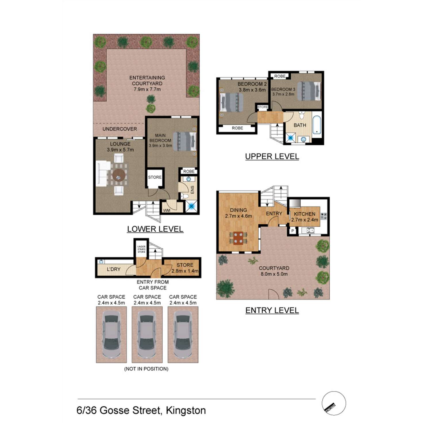 Floorplan of Homely townhouse listing, 6/36 Gosse Street, Kingston ACT 2604