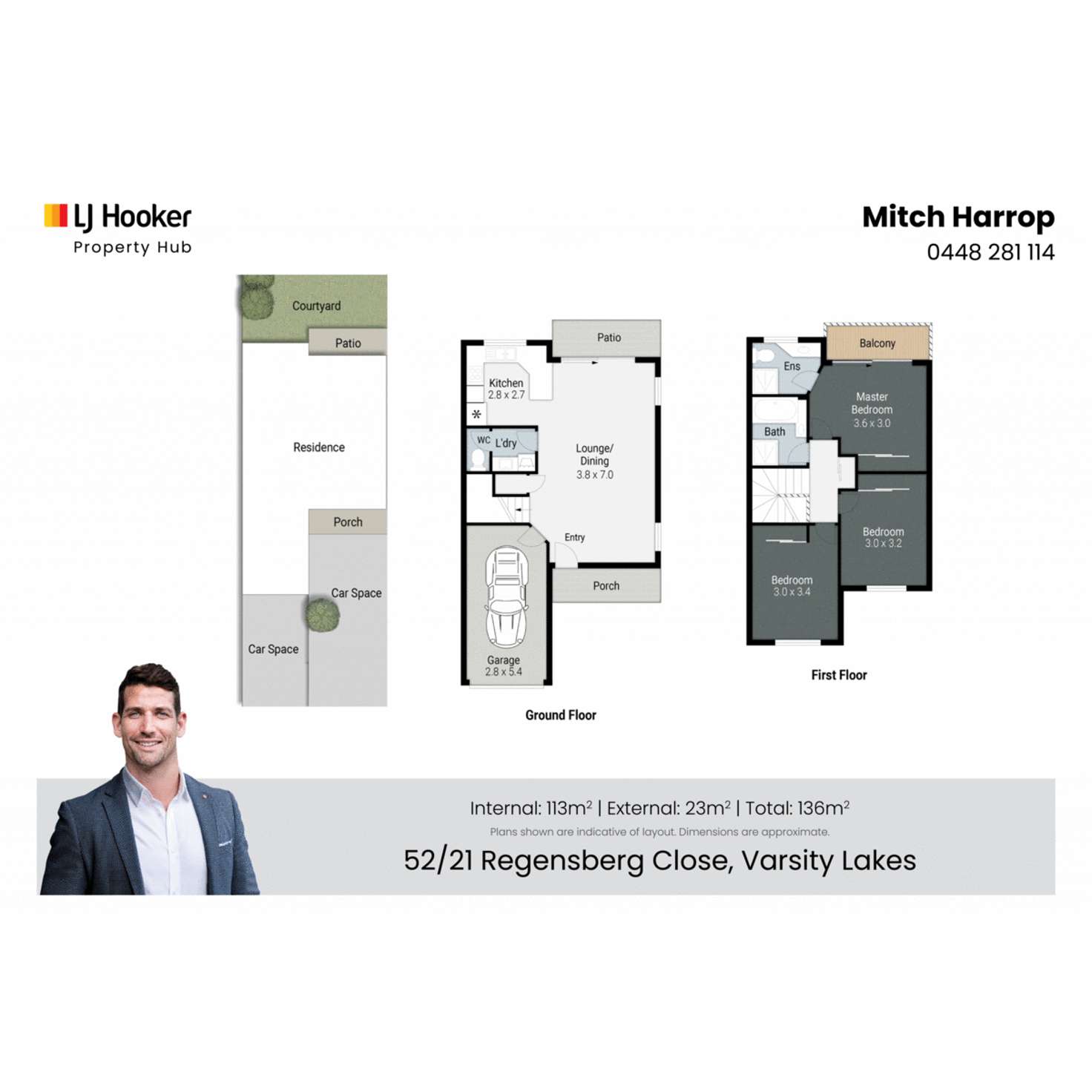 Floorplan of Homely townhouse listing, 52/21 Regensberg Close, Varsity Lakes QLD 4227