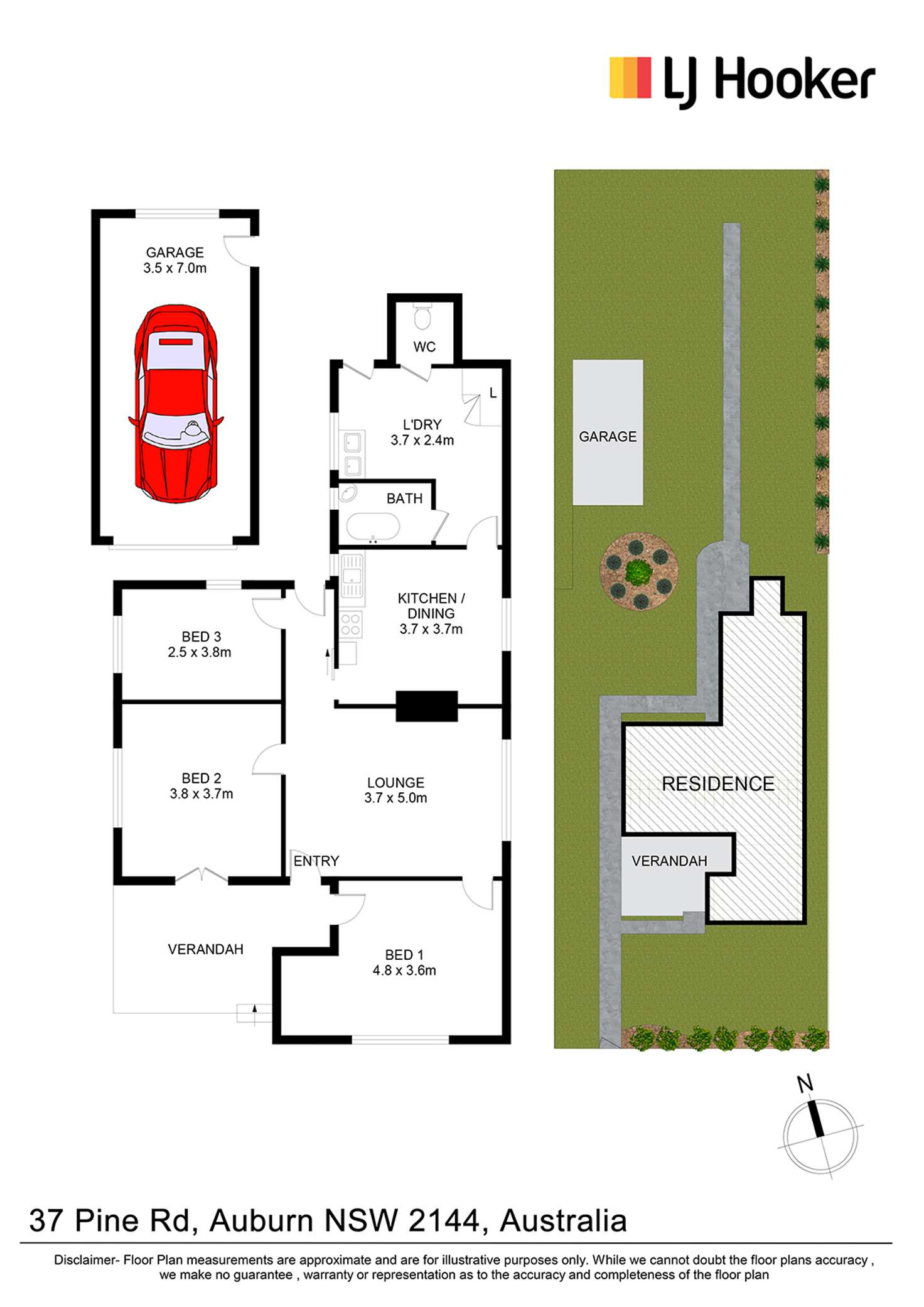 Floorplan of Homely house listing, 37 Pine Rd, Auburn NSW 2144