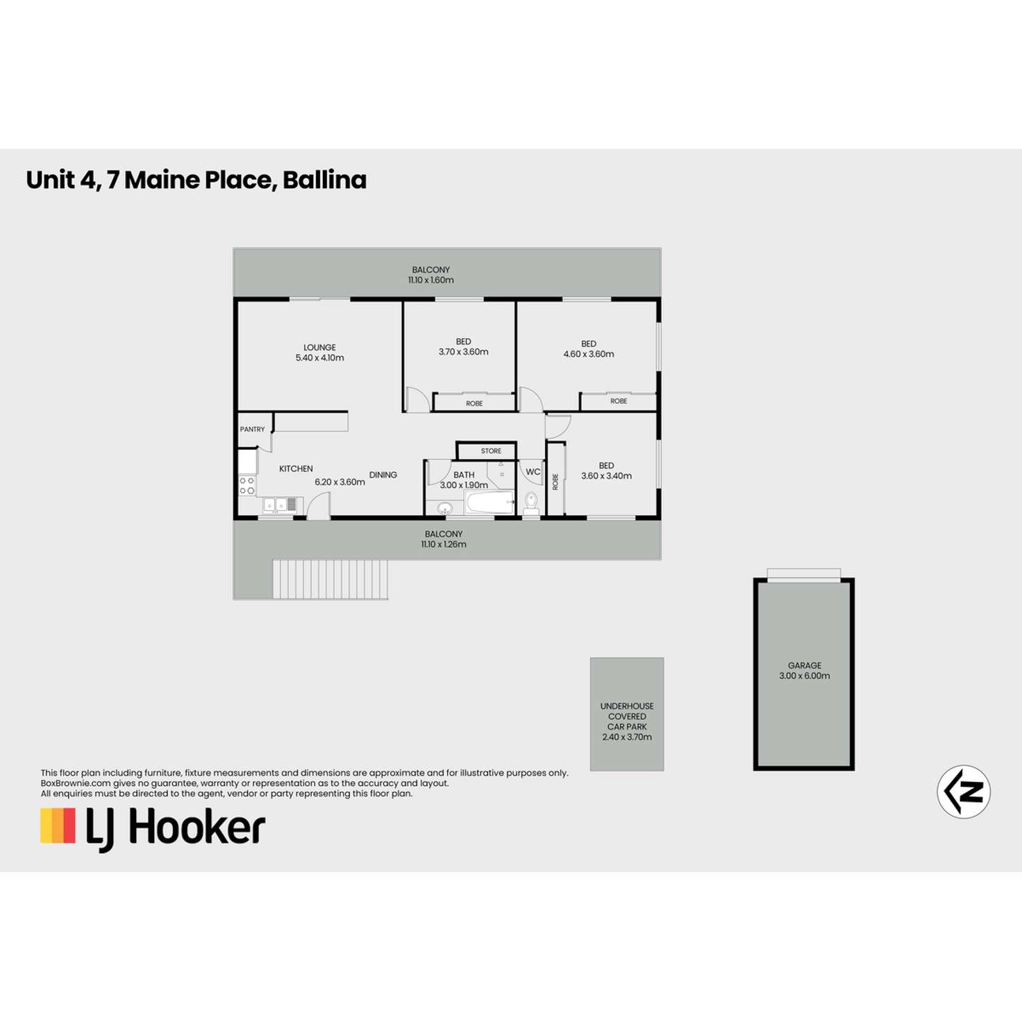 Floorplan of Homely unit listing, 4/7 Maine Place, Ballina NSW 2478