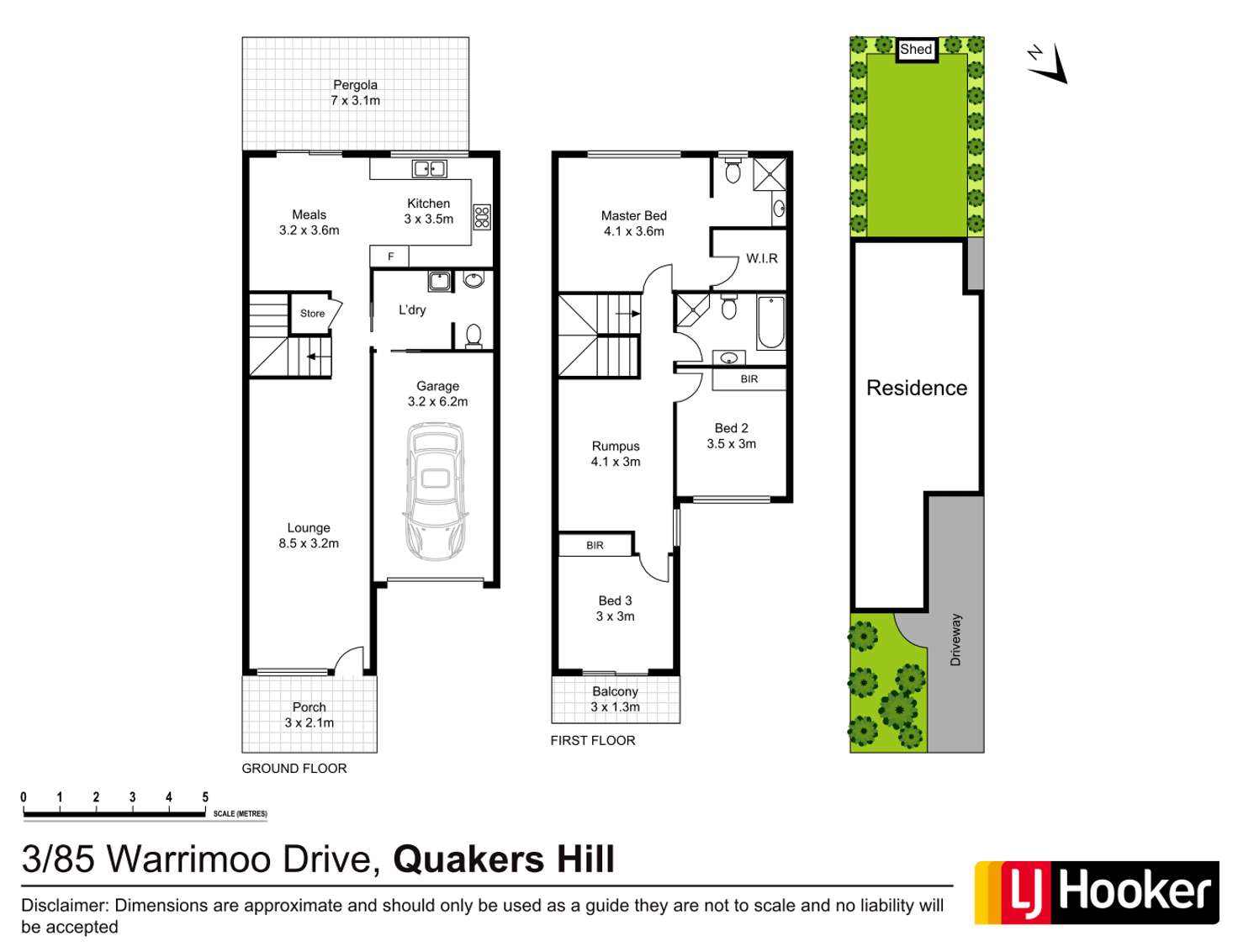 Floorplan of Homely townhouse listing, 3/85 Warrimoo Drive, Quakers Hill NSW 2763