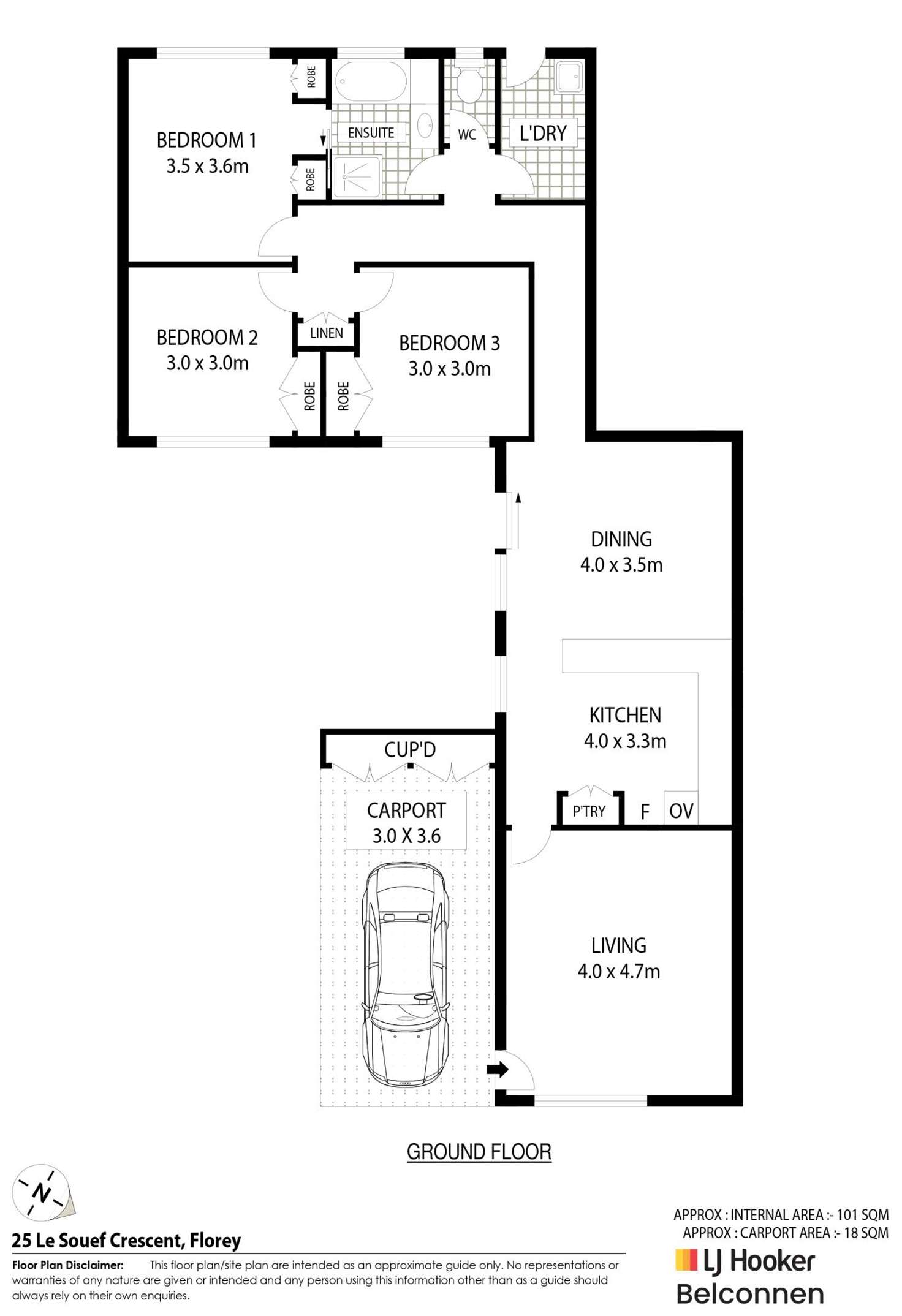 Floorplan of Homely house listing, 25 Le Souef Crescent, Florey ACT 2615