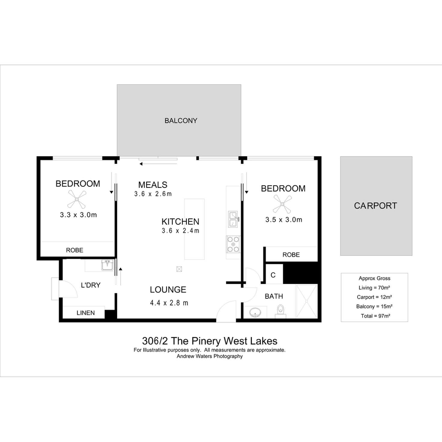 Floorplan of Homely apartment listing, 306/2 The Pinery, West Lakes SA 5021
