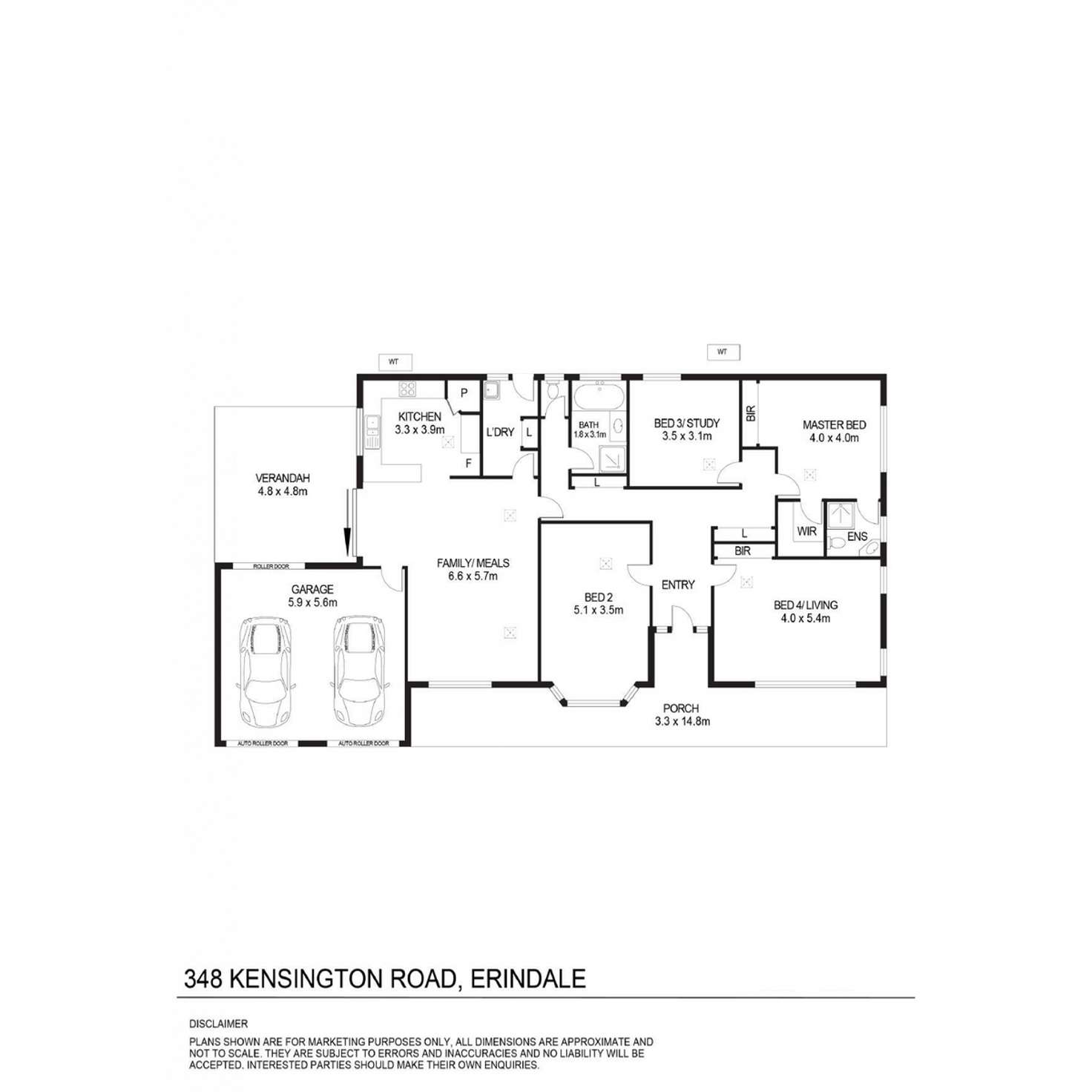 Floorplan of Homely house listing, 348 Kensington Road, Erindale SA 5066