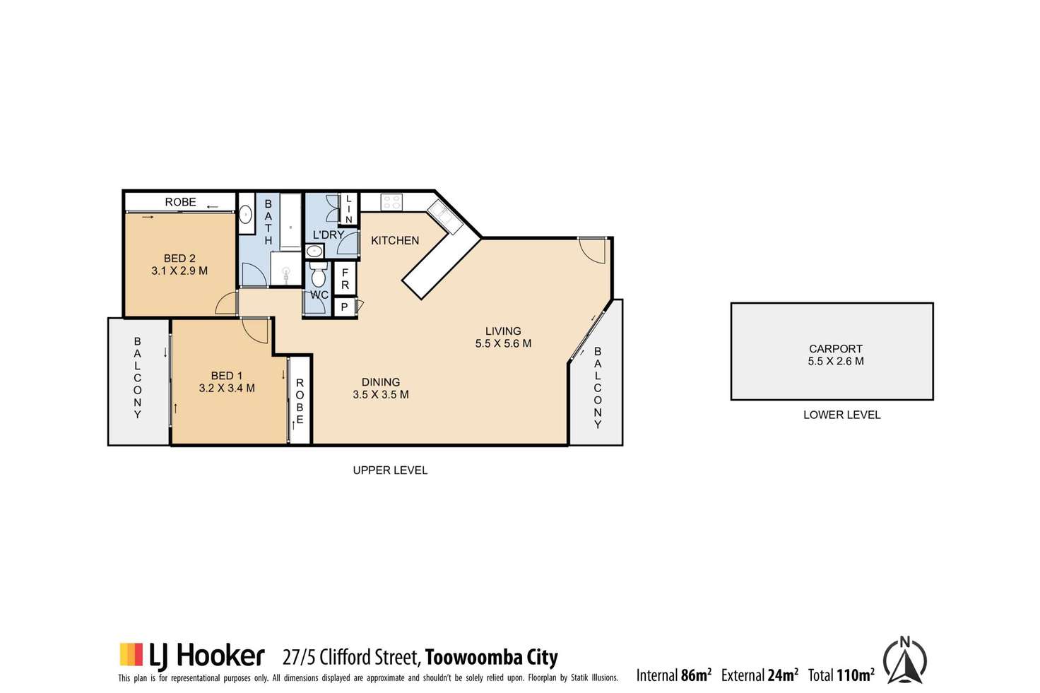 Floorplan of Homely unit listing, 27/5 Clifford Street, Toowoomba City QLD 4350