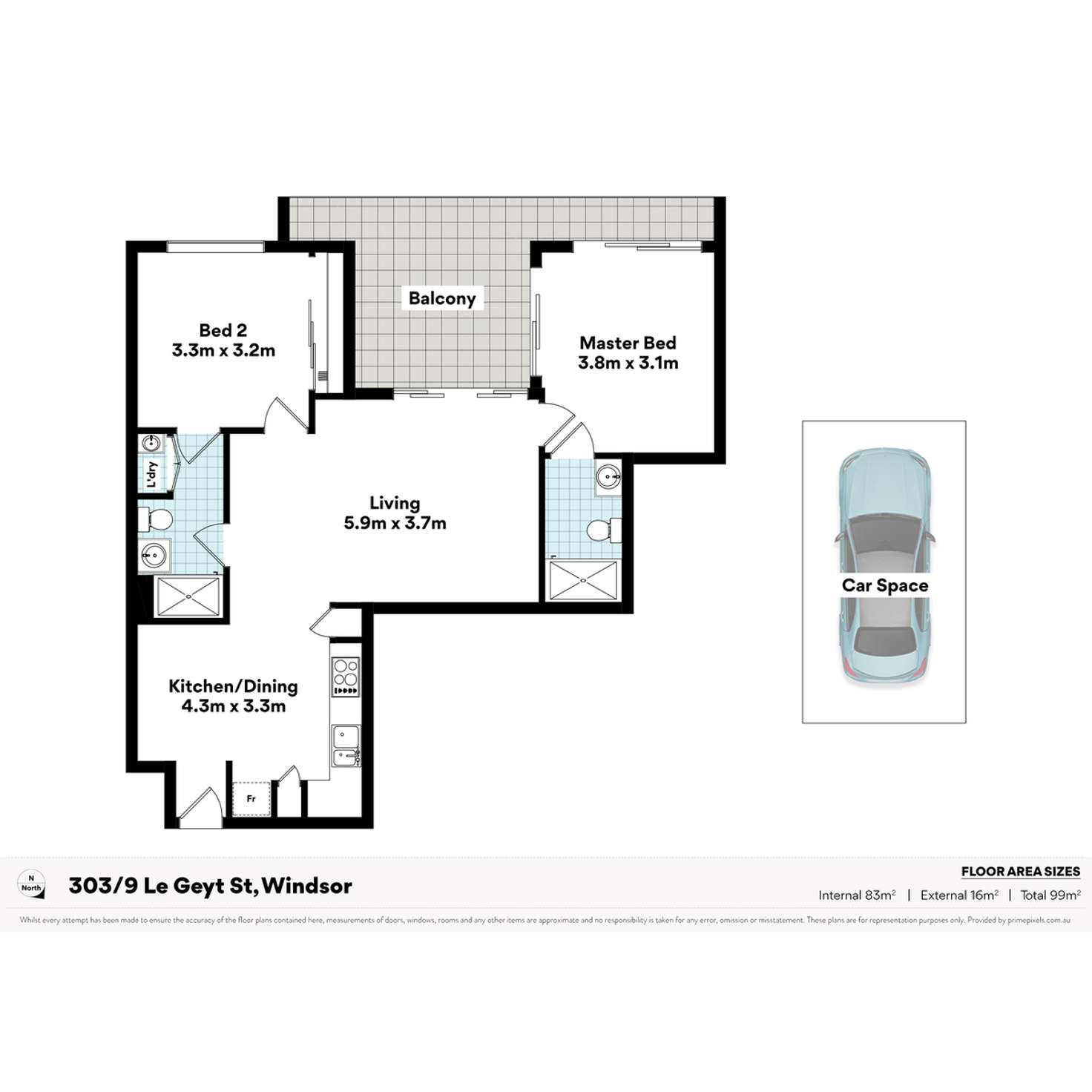 Floorplan of Homely unit listing, 303/9 Le Geyt Street, Windsor QLD 4030