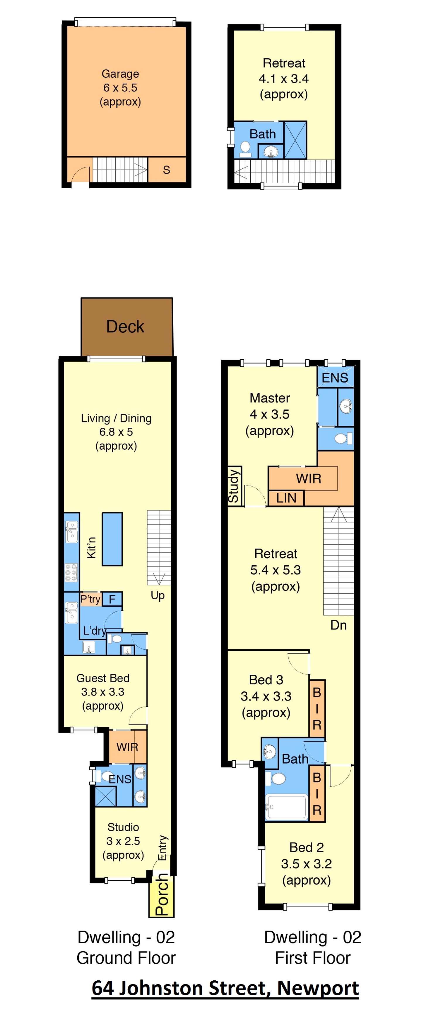 Floorplan of Homely townhouse listing, 64 Johnston Street, Newport VIC 3015