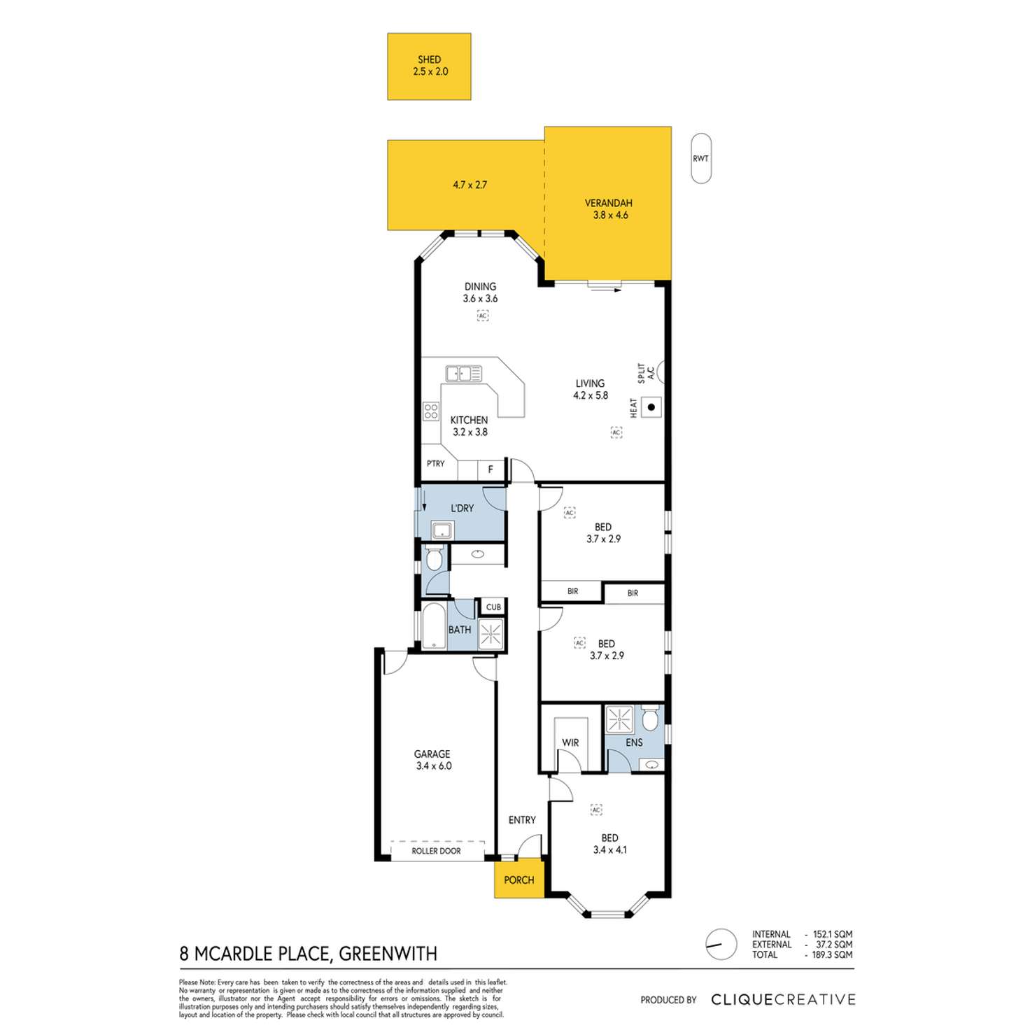 Floorplan of Homely house listing, 8 McArdle Place, Greenwith SA 5125