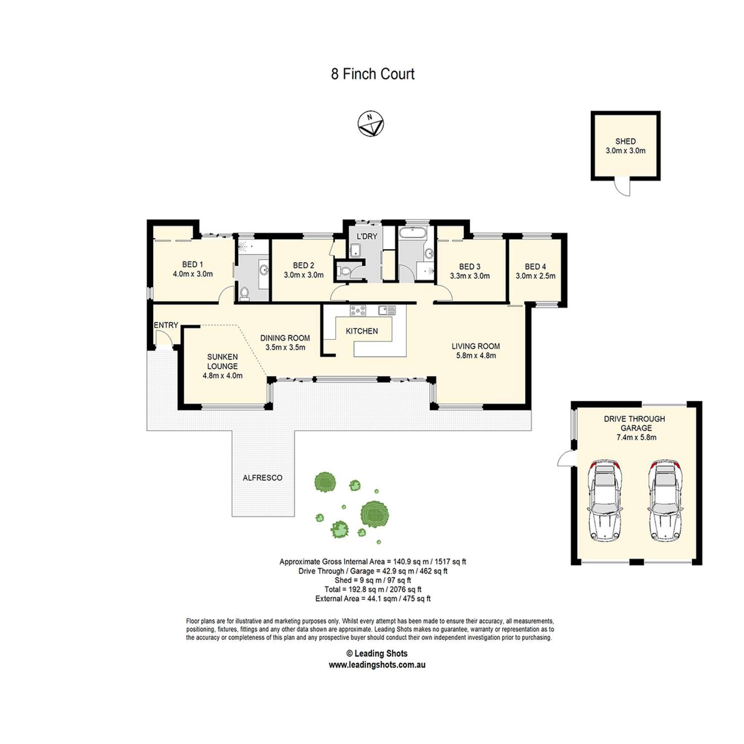 Floorplan of Homely house listing, 8 Finch Court, Albany Creek QLD 4035