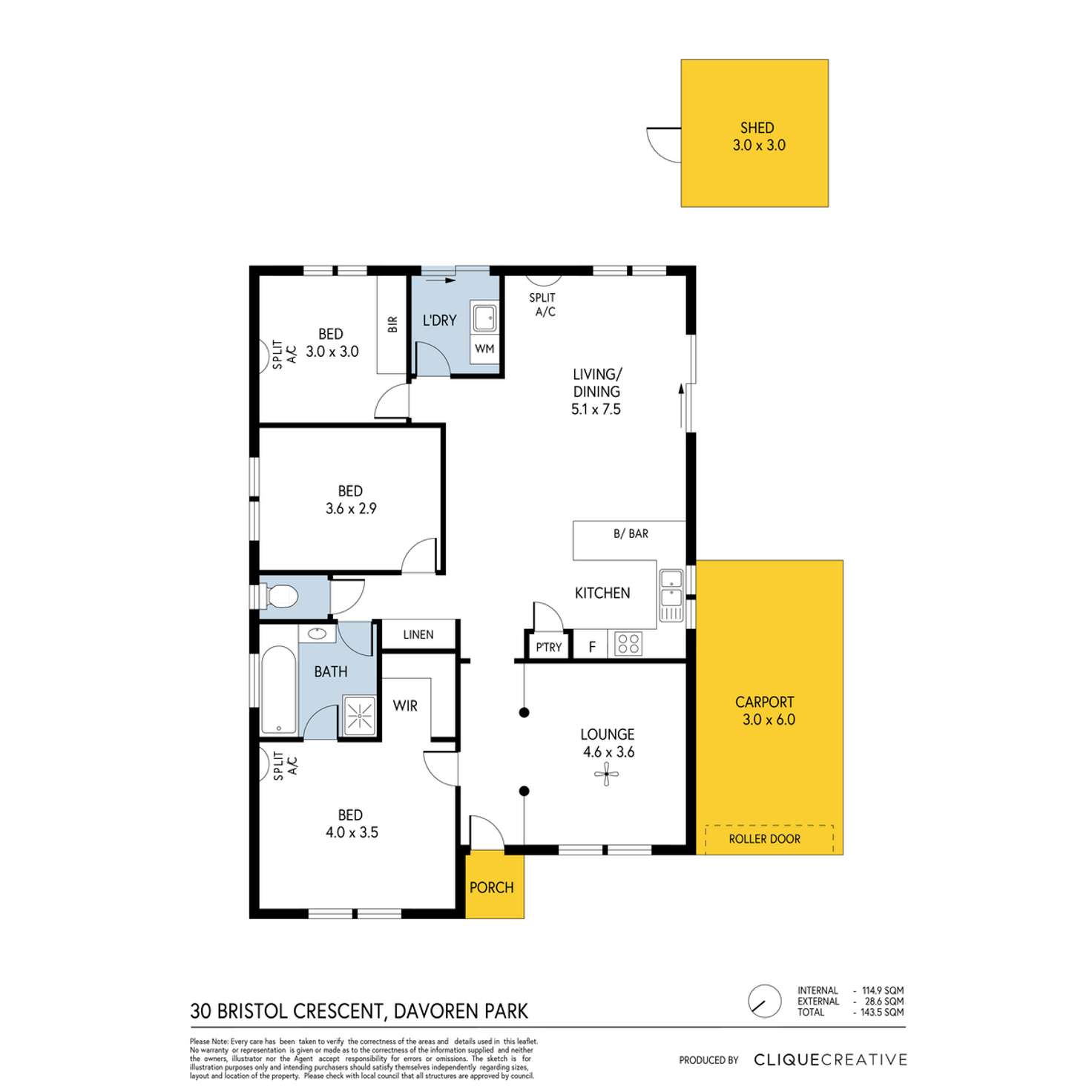 Floorplan of Homely house listing, 30 Bristol Crescent, Davoren Park SA 5113