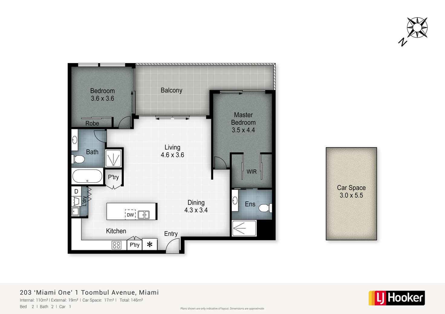 Floorplan of Homely unit listing, 203/1 Toombul Avenue, Miami QLD 4220
