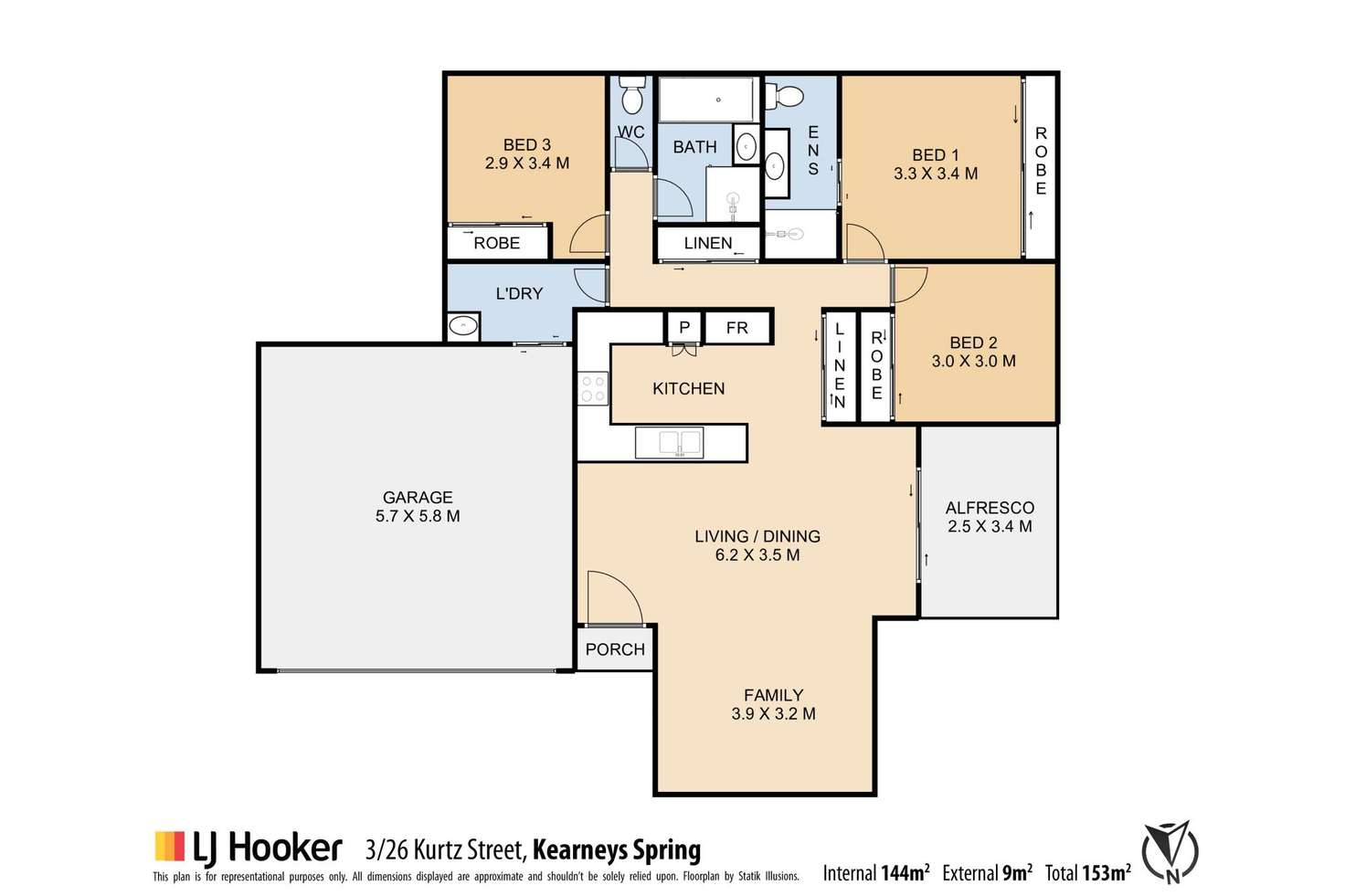 Floorplan of Homely unit listing, 3/26 Kurtz Street, Kearneys Spring QLD 4350
