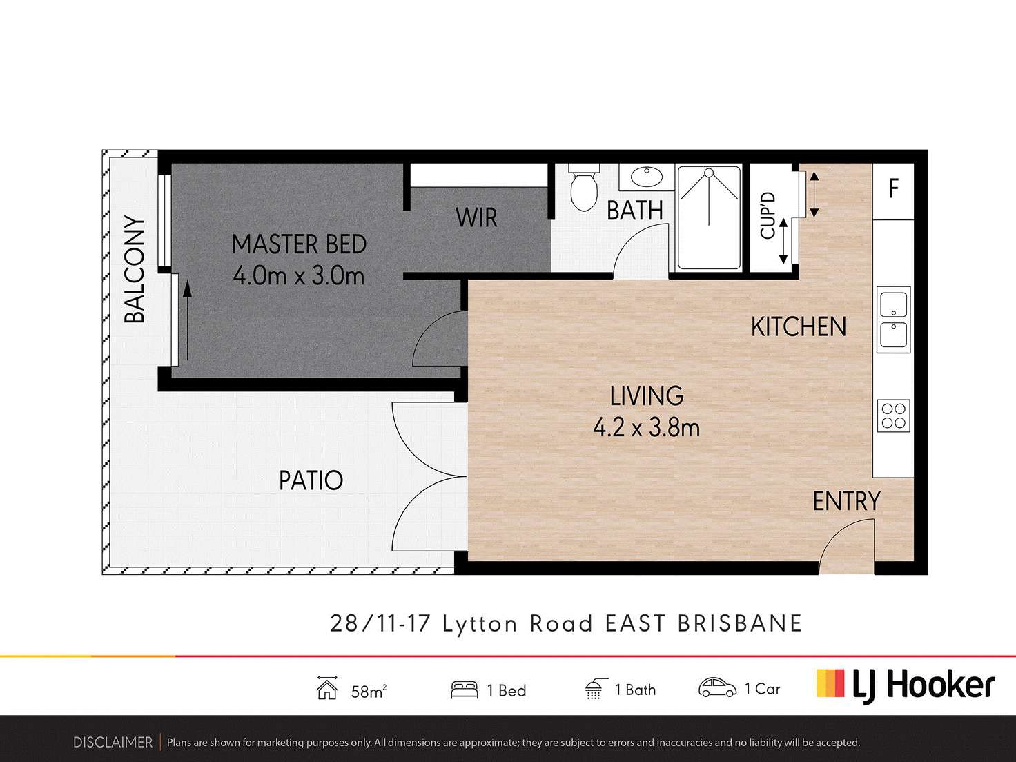 Floorplan of Homely unit listing, 28/11-17 Lytton Road, East Brisbane QLD 4169