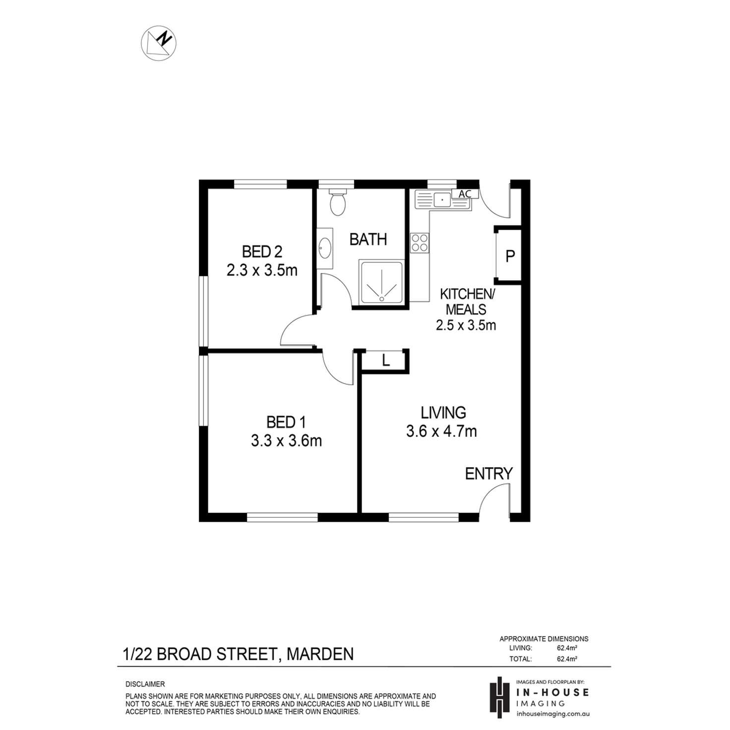 Floorplan of Homely unit listing, 1/22 Broad Street, Marden SA 5070