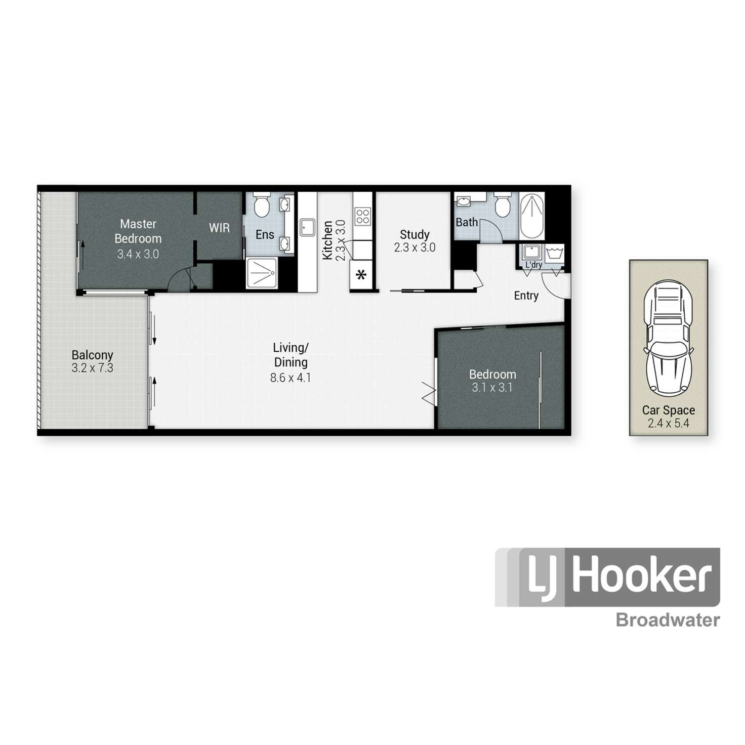 Floorplan of Homely apartment listing, 308/15 Compass Drive, Biggera Waters QLD 4216