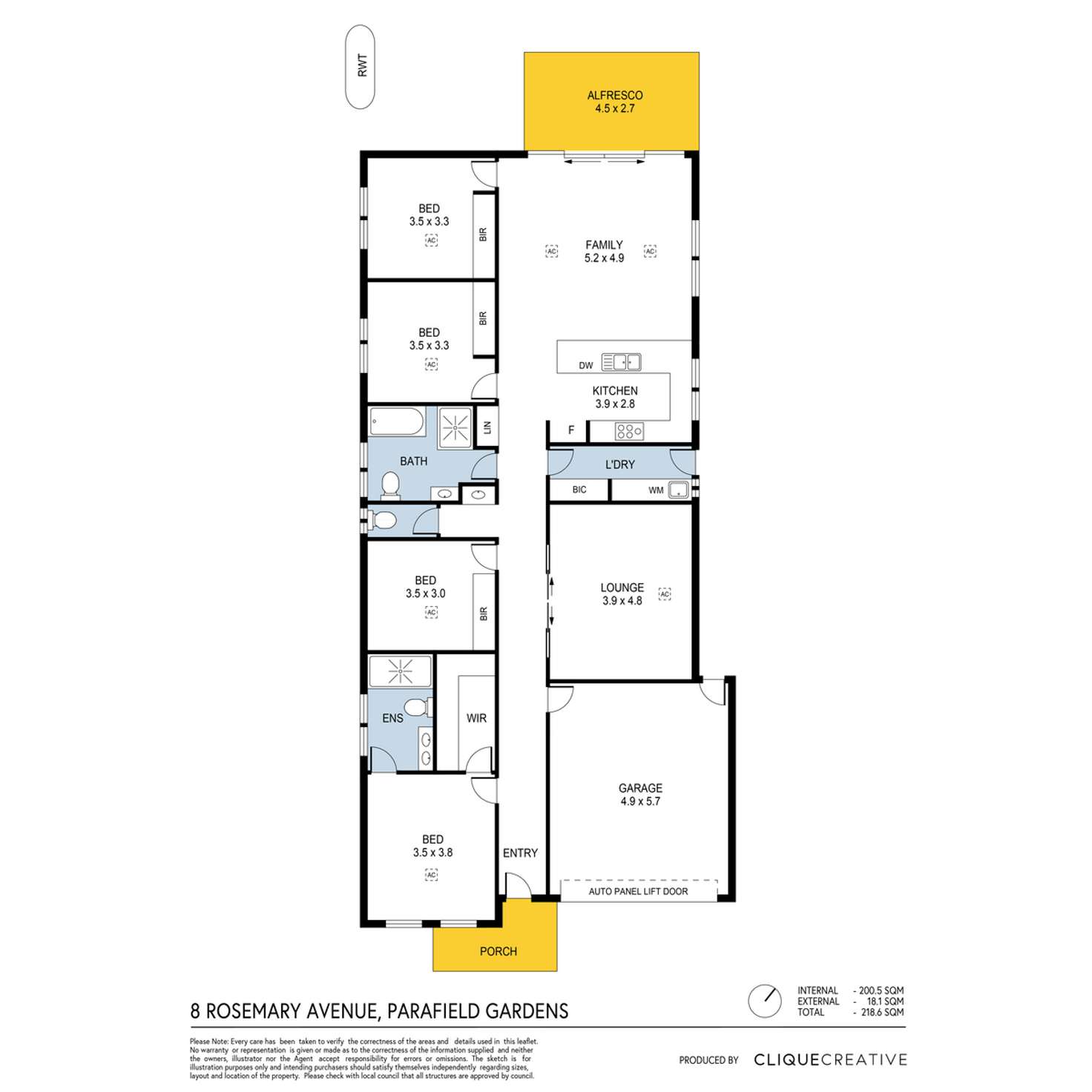 Floorplan of Homely house listing, 8 Rosemary Avenue, Parafield Gardens SA 5107