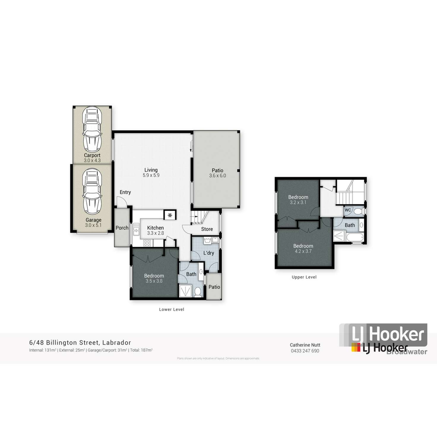 Floorplan of Homely townhouse listing, 6/48 Billington Street, Labrador QLD 4215