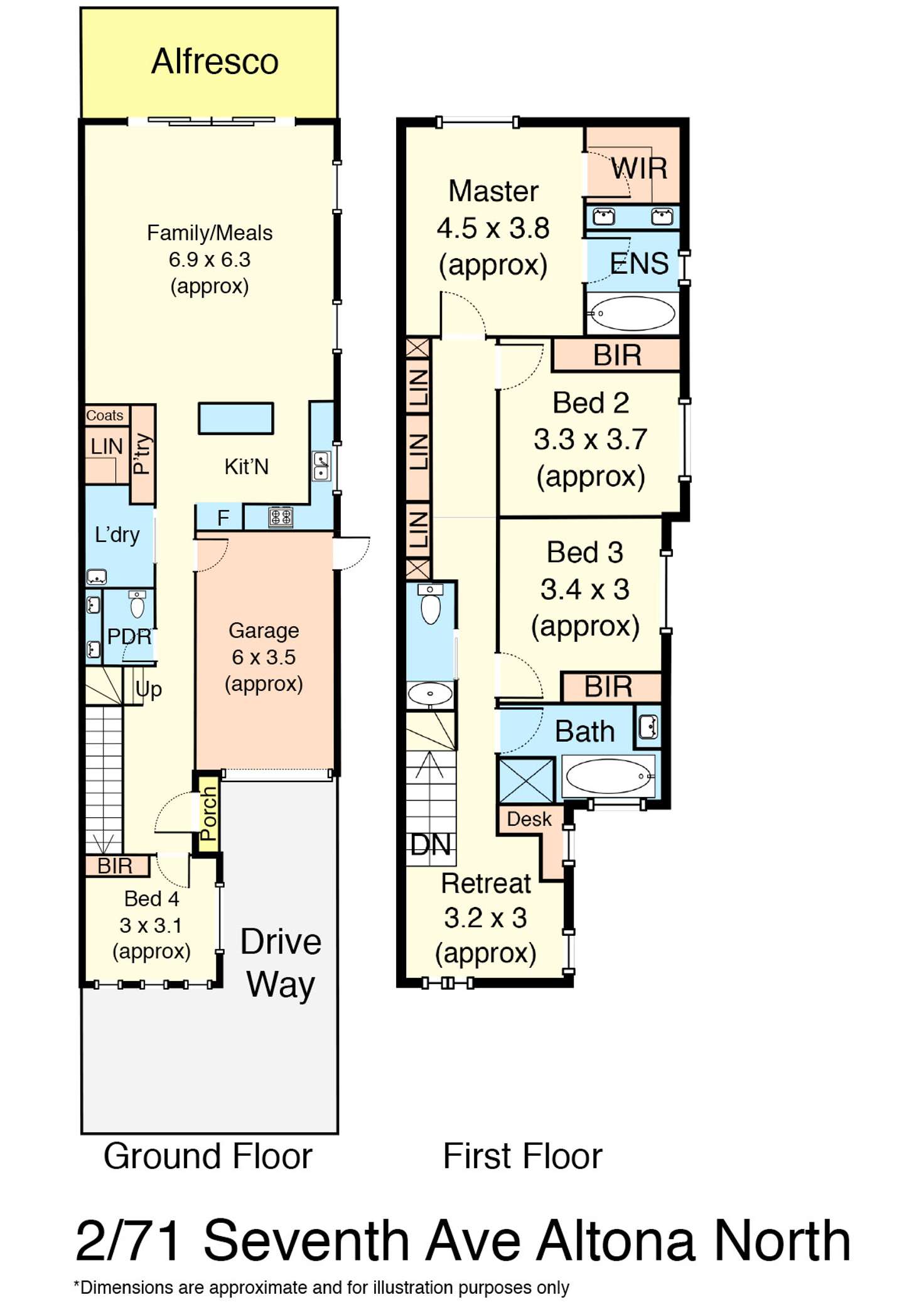 Floorplan of Homely townhouse listing, 2/71 Seventh Avenue, Altona North VIC 3025