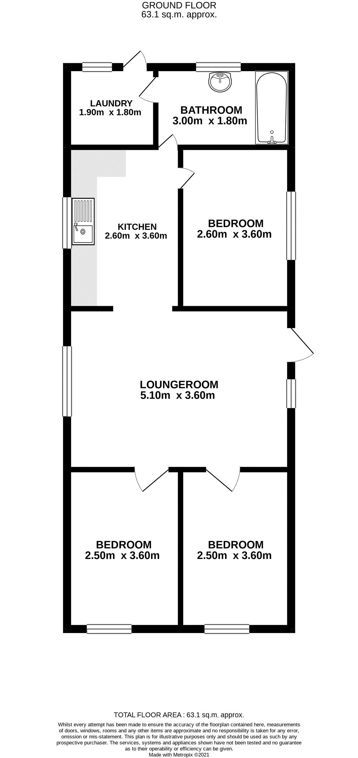 Floorplan of Homely house listing, 6 Grattan Street, Kurri Kurri NSW 2327