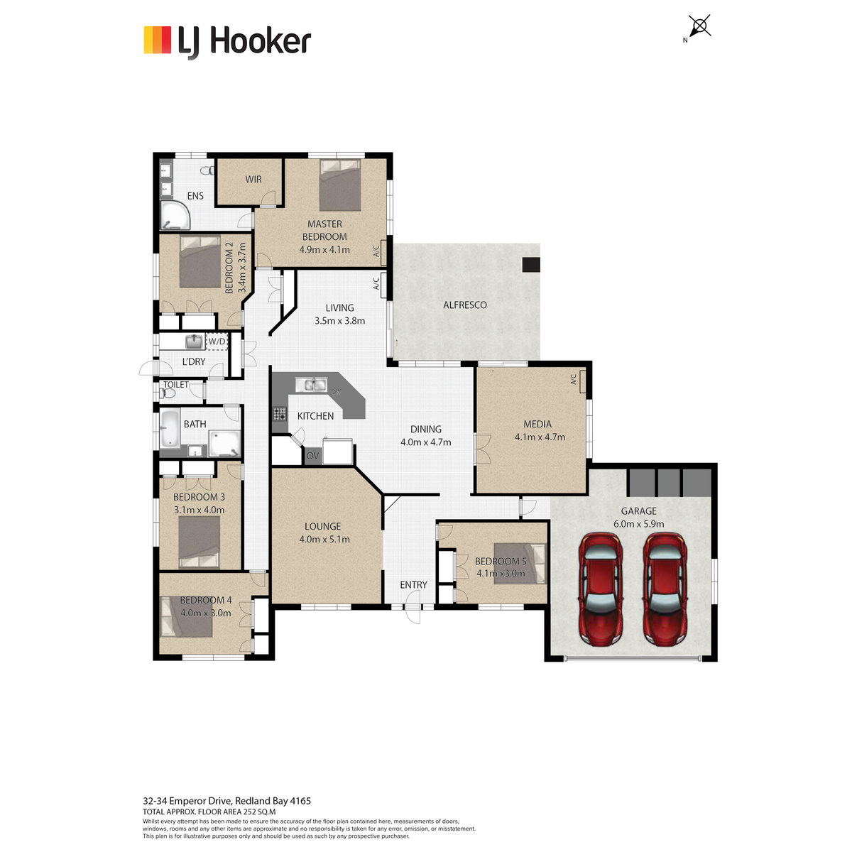 Floorplan of Homely house listing, 32-34 Emperor Drive, Redland Bay QLD 4165
