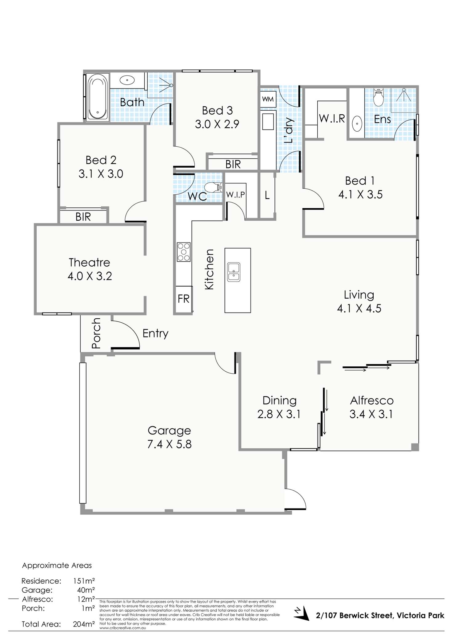 Floorplan of Homely house listing, 2/107 Berwick Street, Victoria Park WA 6100