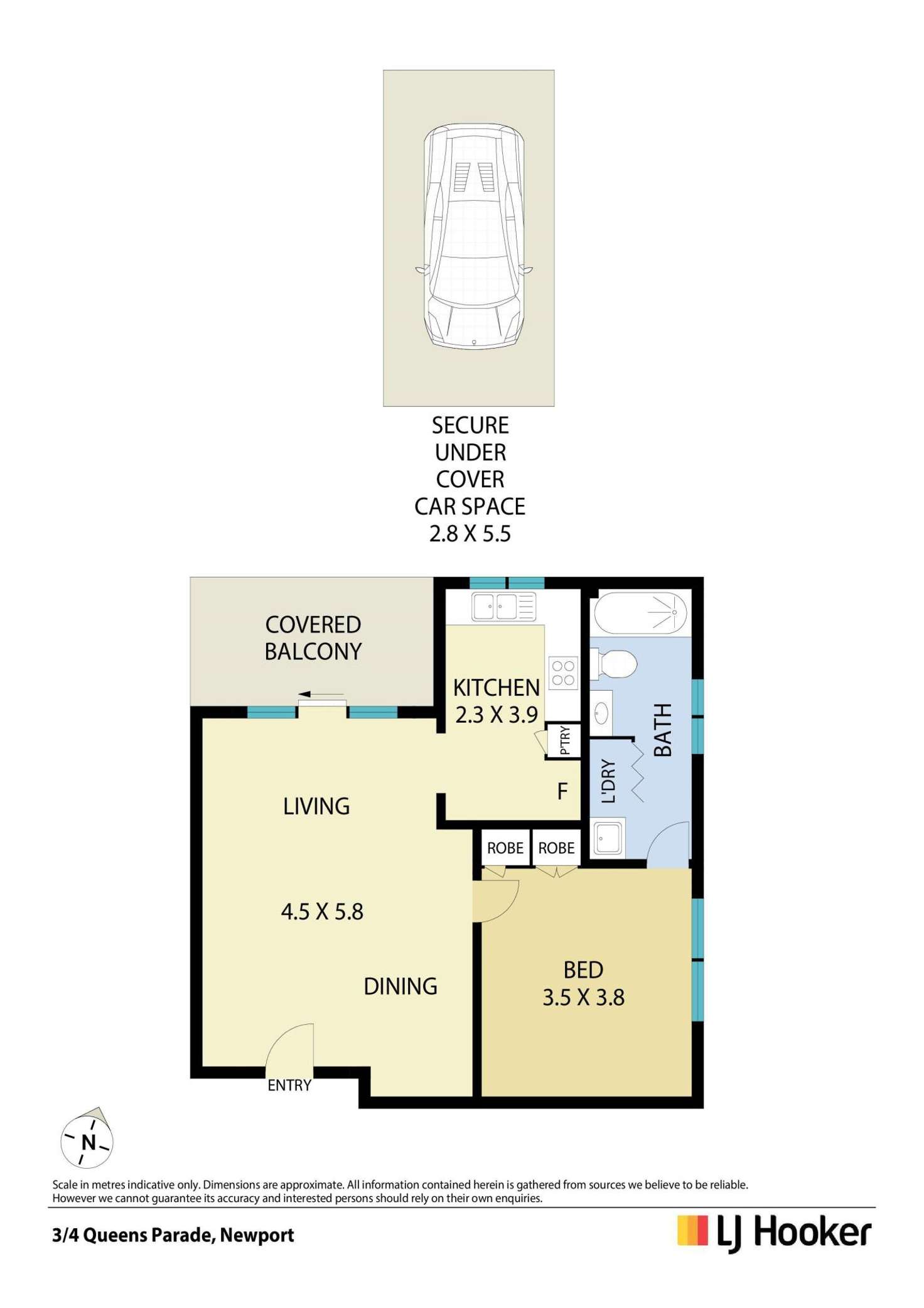 Floorplan of Homely unit listing, 3/4 Queens Parade, Newport NSW 2106