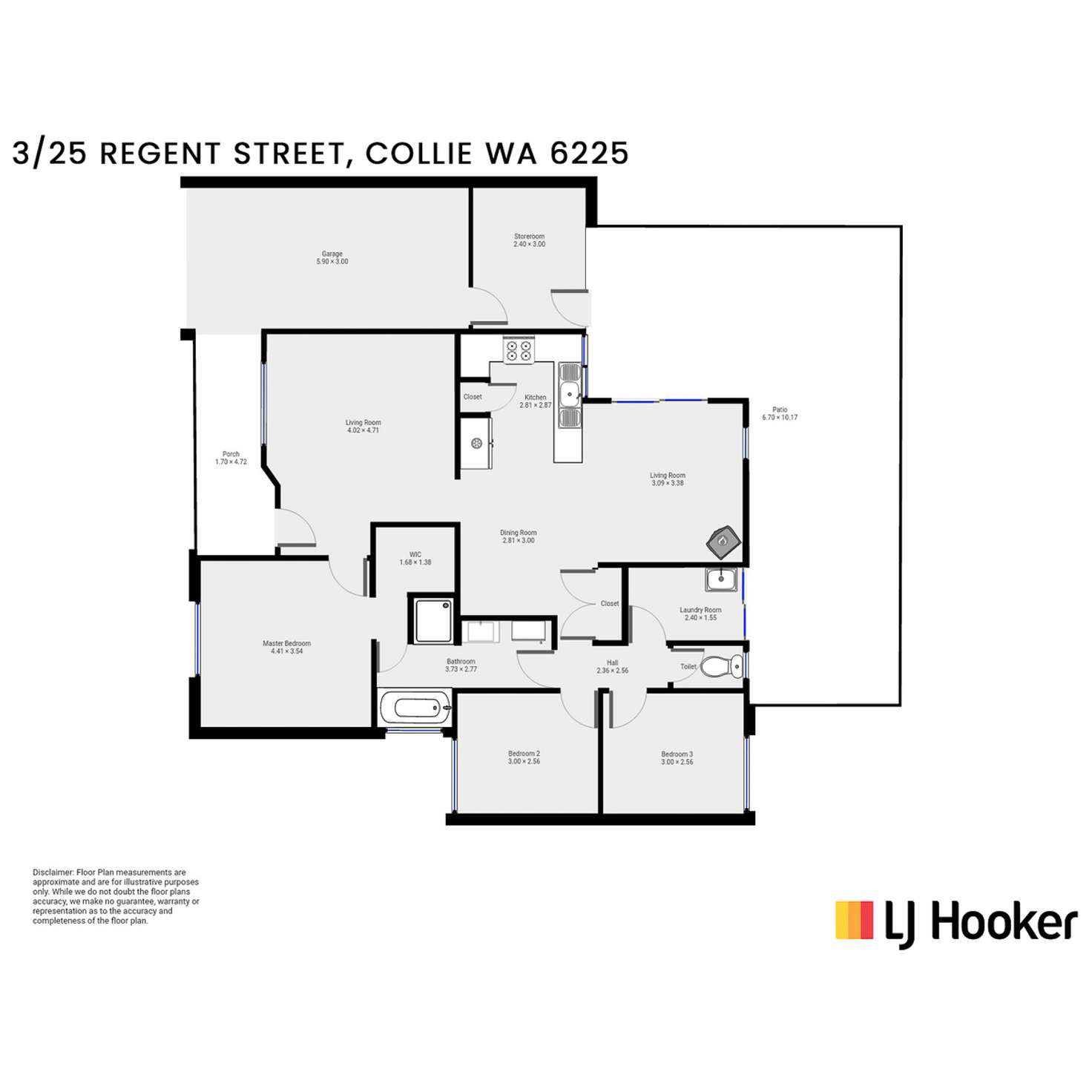 Floorplan of Homely unit listing, 3/25 Regent Street, Collie WA 6225