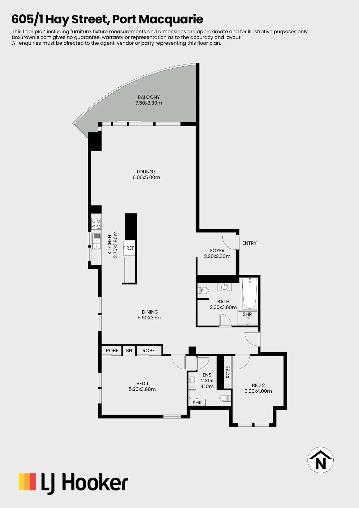 Floorplan of Homely apartment listing, 605/1 Hay Street, Port Macquarie NSW 2444
